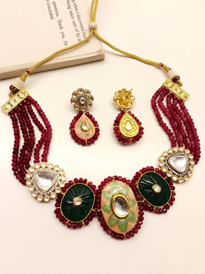 Zunaira R & G Meenakari Choker Set