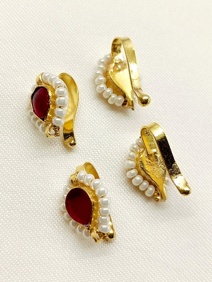 Kai Small Size Ruby Kundan Ear Cuff [4 Piece]