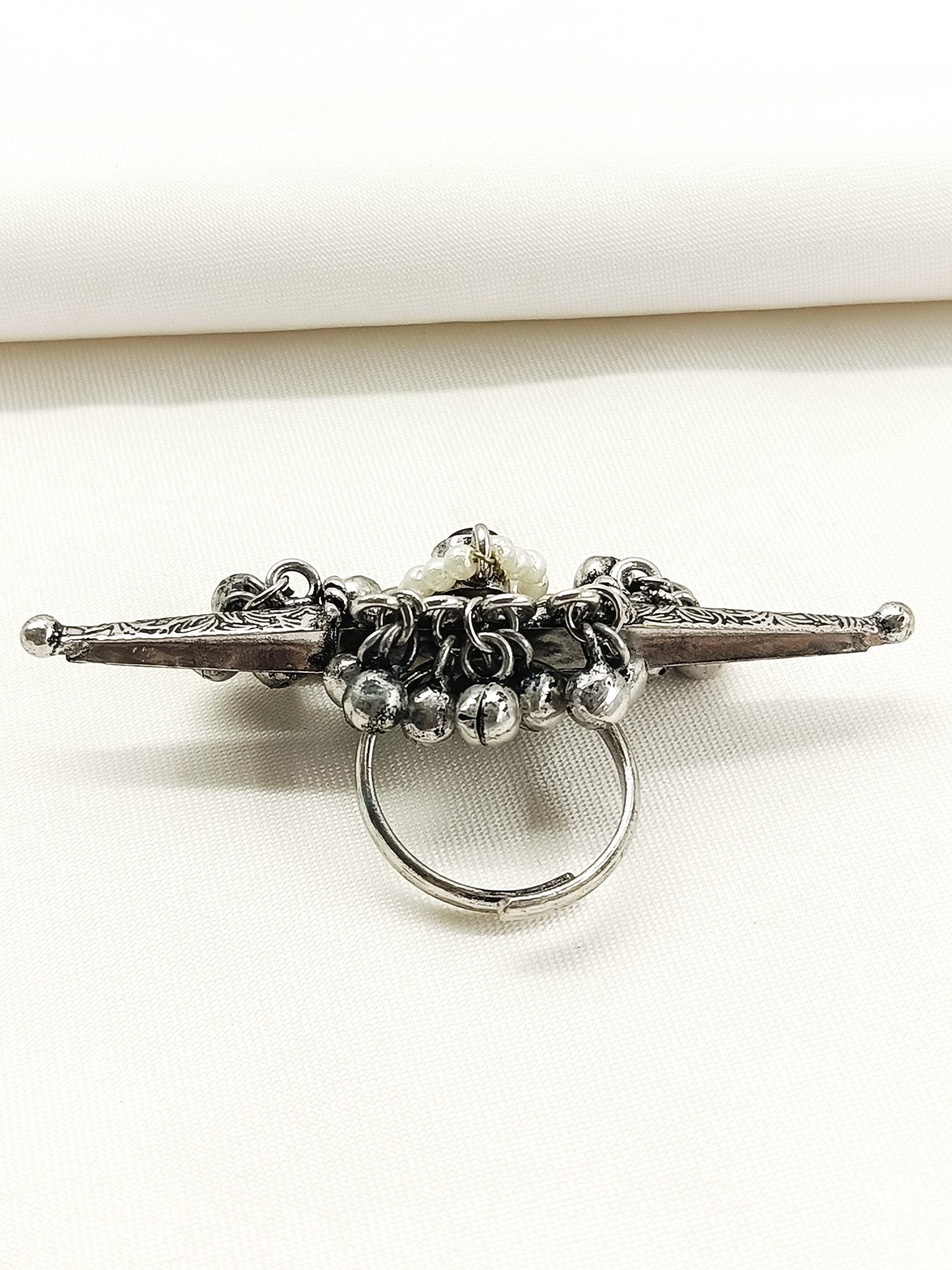 Yasasvini Red Oxidized Finger Ring