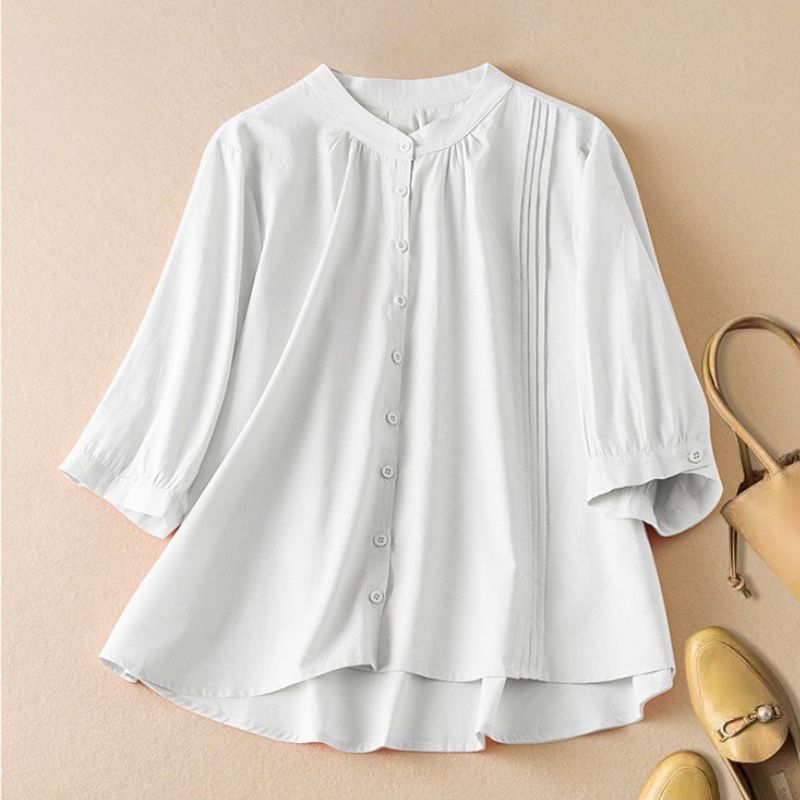 Chamomile Cotton-Linen Blouse  - By Qivii