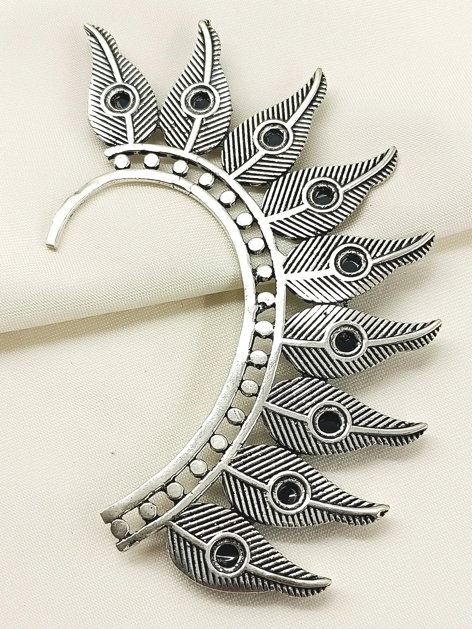 Josephine Black Western Earcuffs