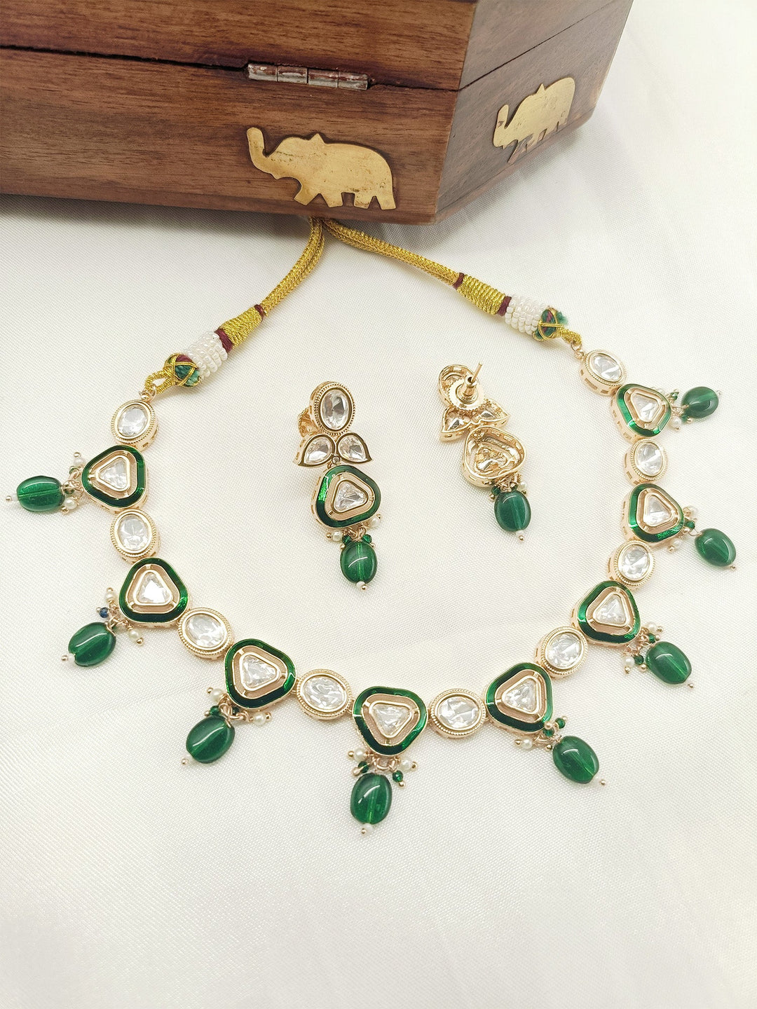 Green Kundan Necklace Set