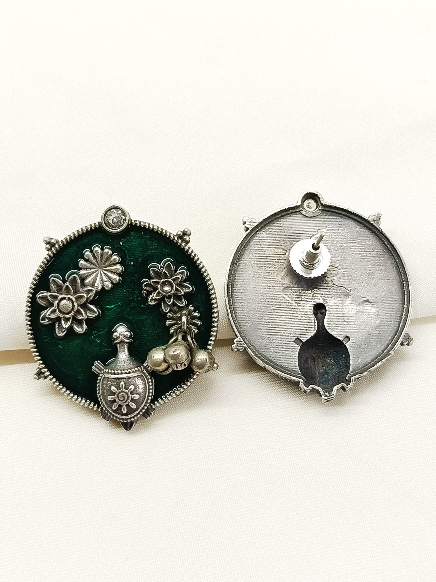 Shyamali Green Oxidized Tops