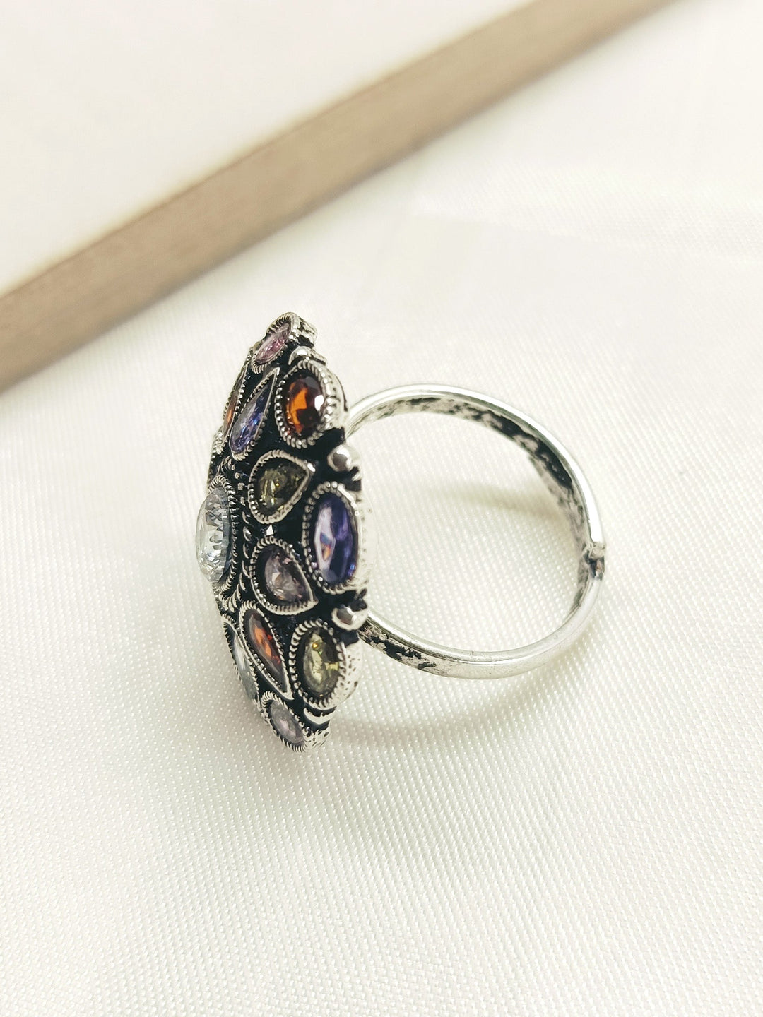 Nathalie Multi Colour Oxidized Finger Ring