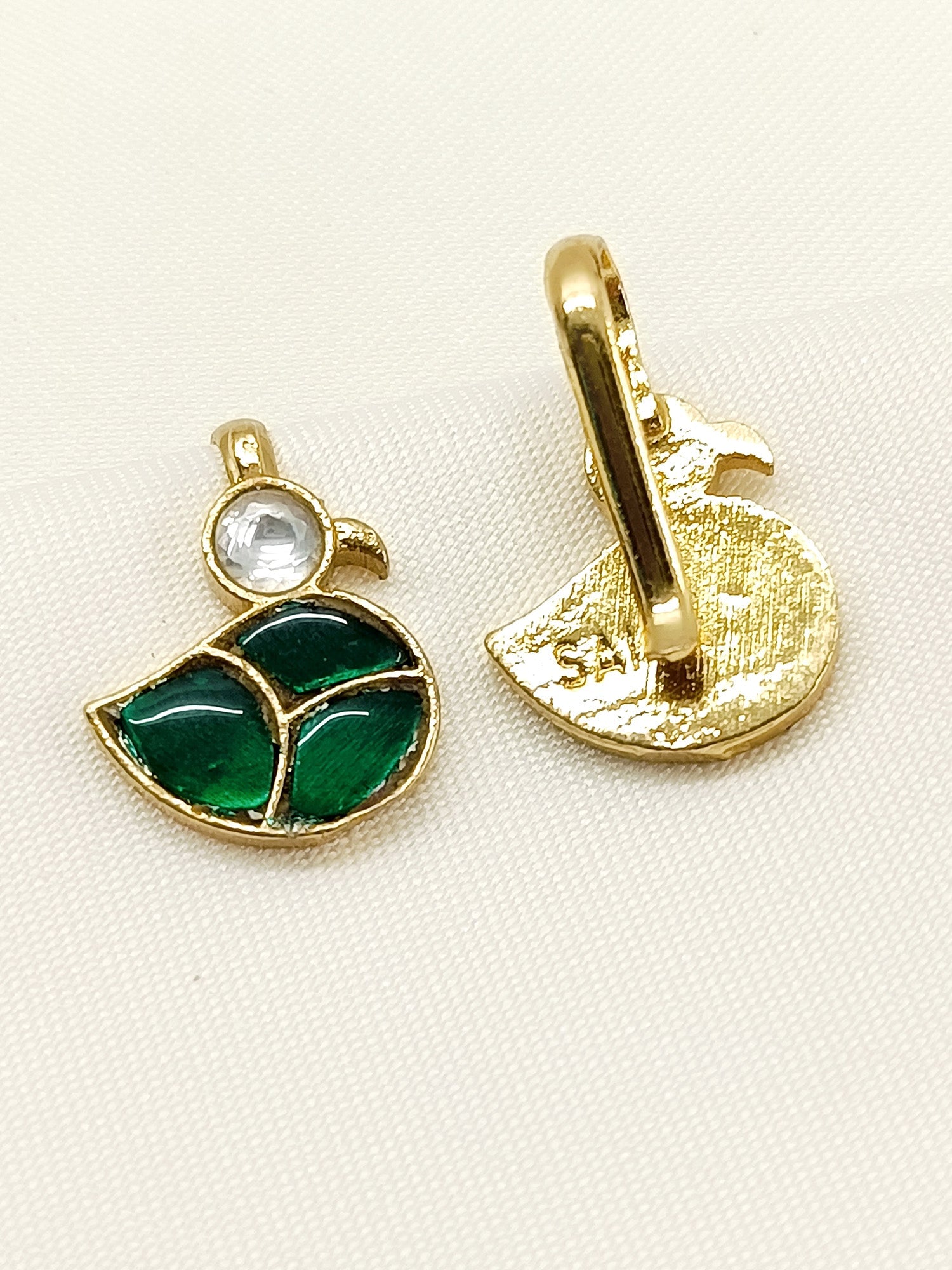 Danica Green Gold Plated Kundan Ear Cuff  [ Price is for Pair ]