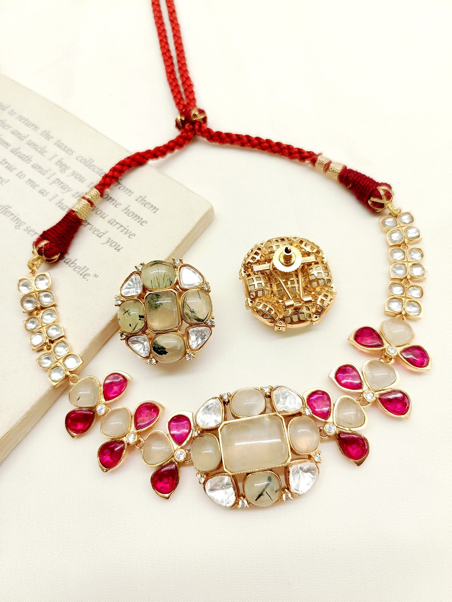 Shubhangi Multi Colour Kundan Choker Set - qivii