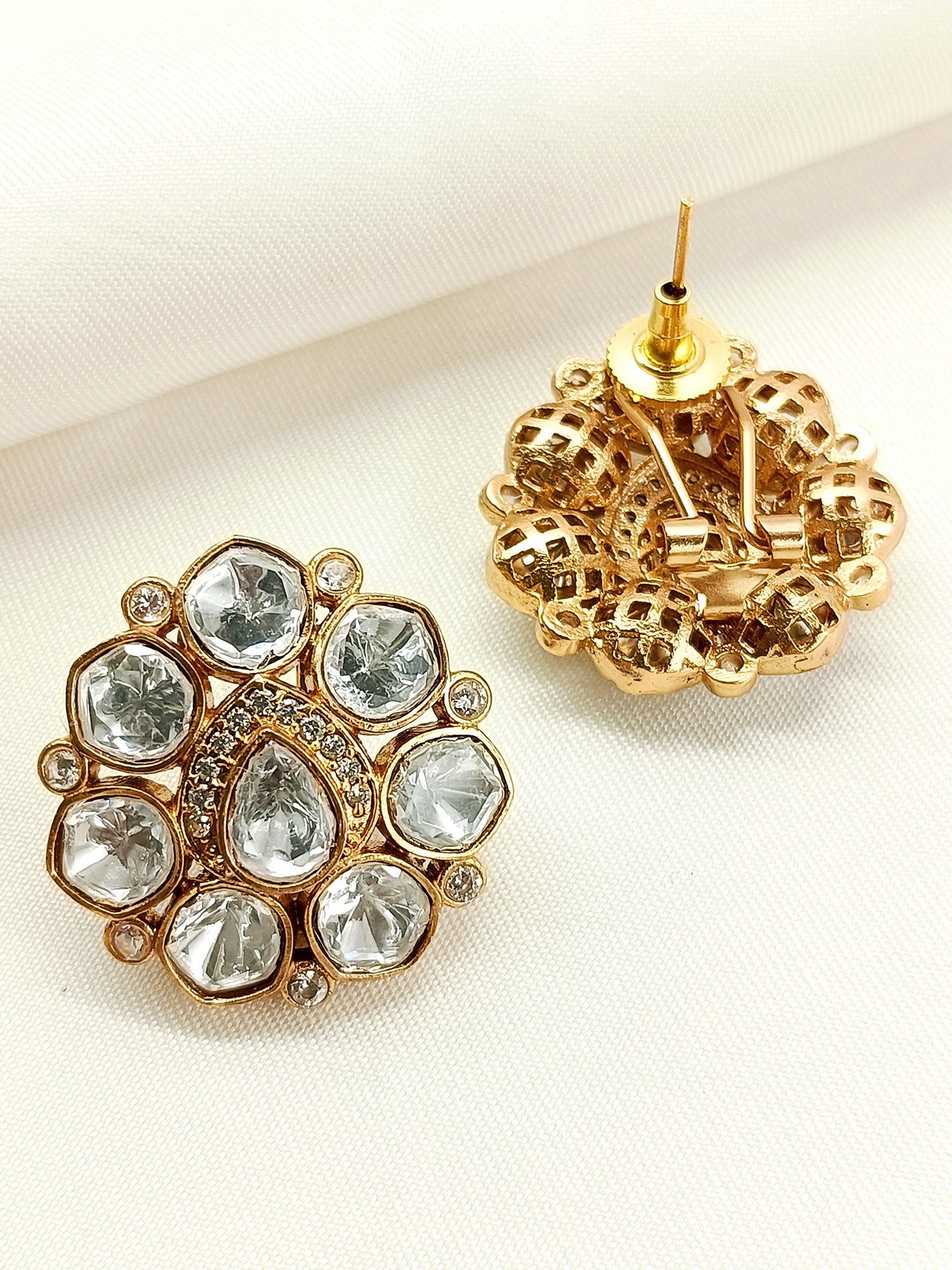 Swarah White Kundan Tops