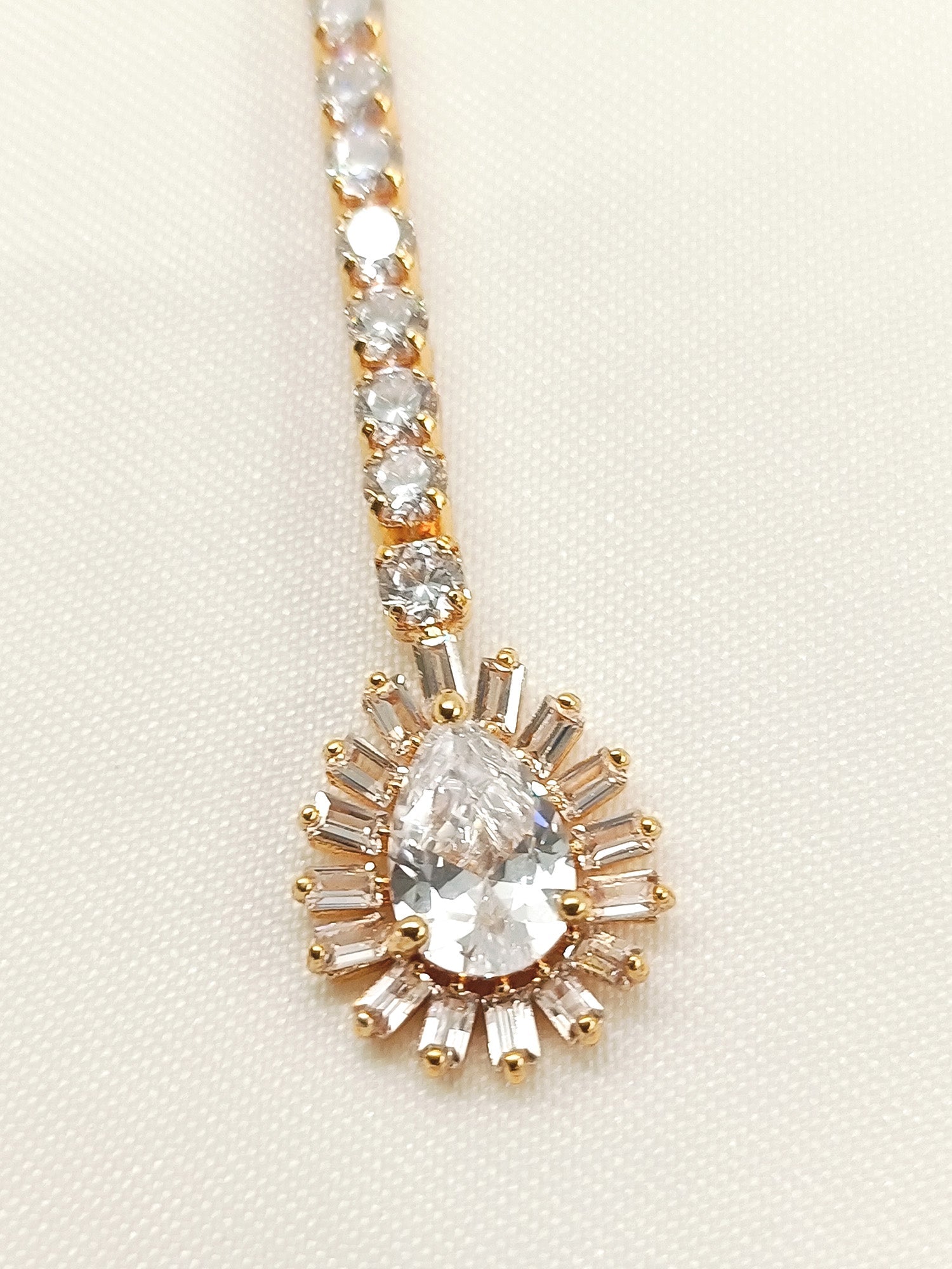 Srimati White American Diamond Teeka