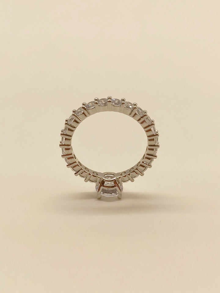  Sohini White American Diamond Finger Ring with Dazzling CZ Stones 