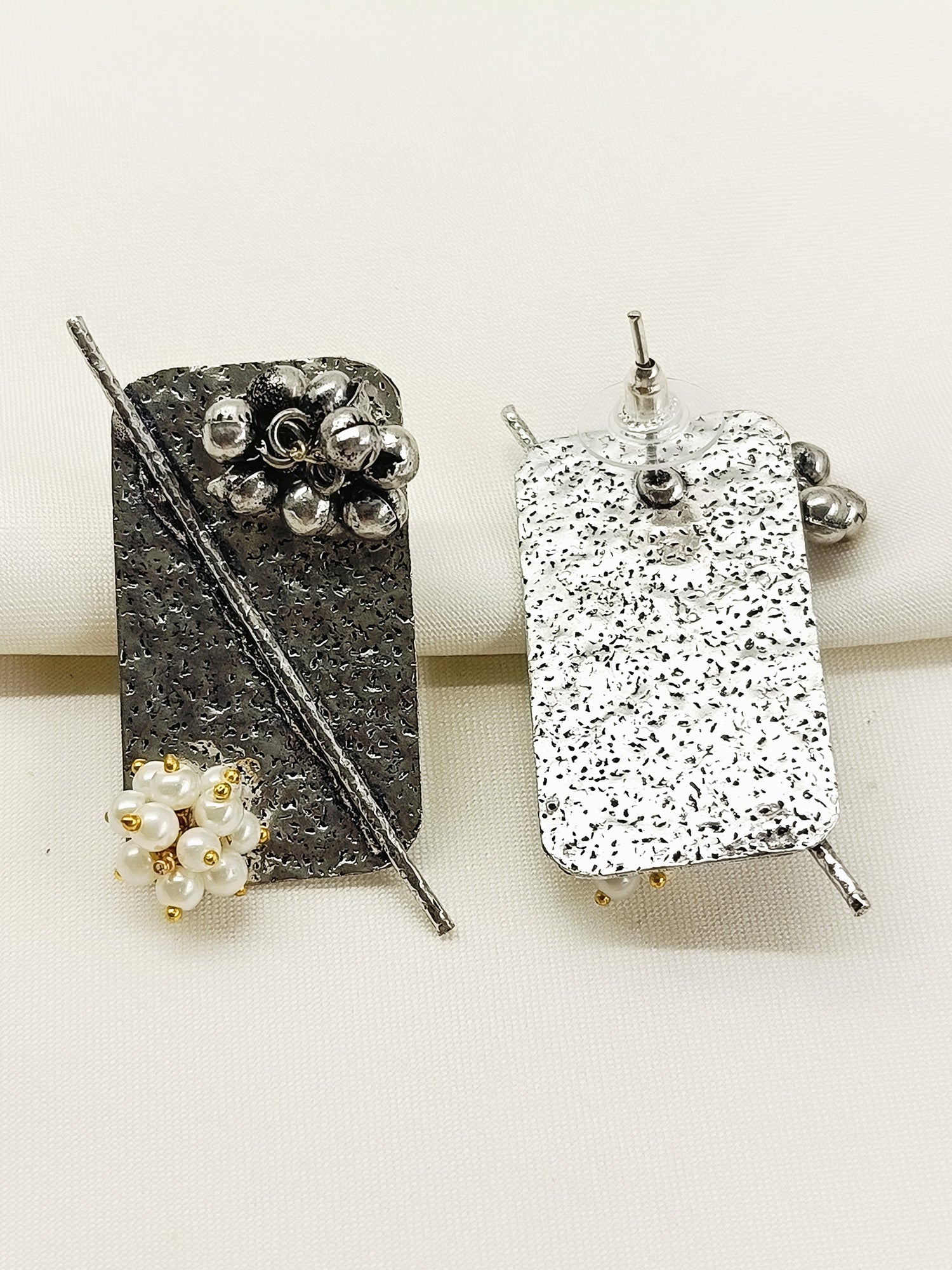 Jivananda White Pearl Oxidized Tops