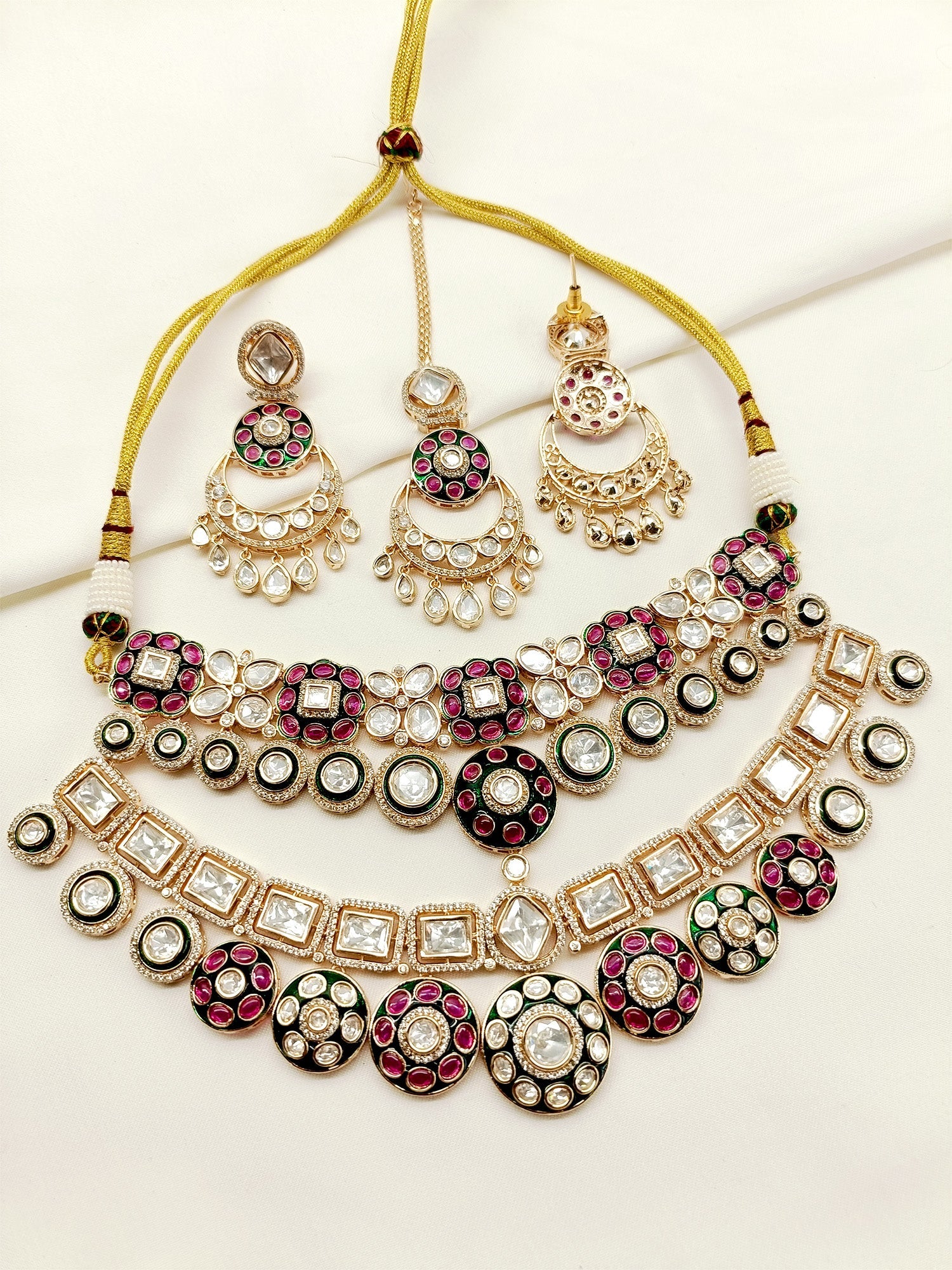 Onisa M & G Kundan Necklace Set - qivii