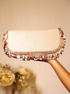 Aadila Rose Gold Evening Clutch