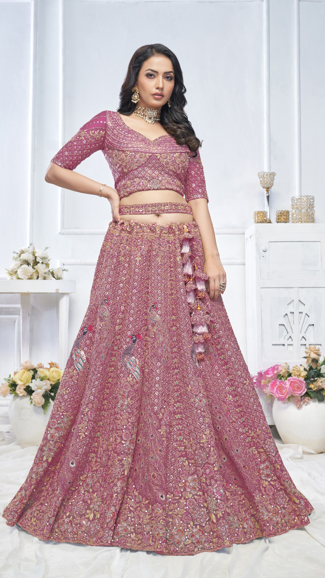 Graceful Onion bridal wear lehenga