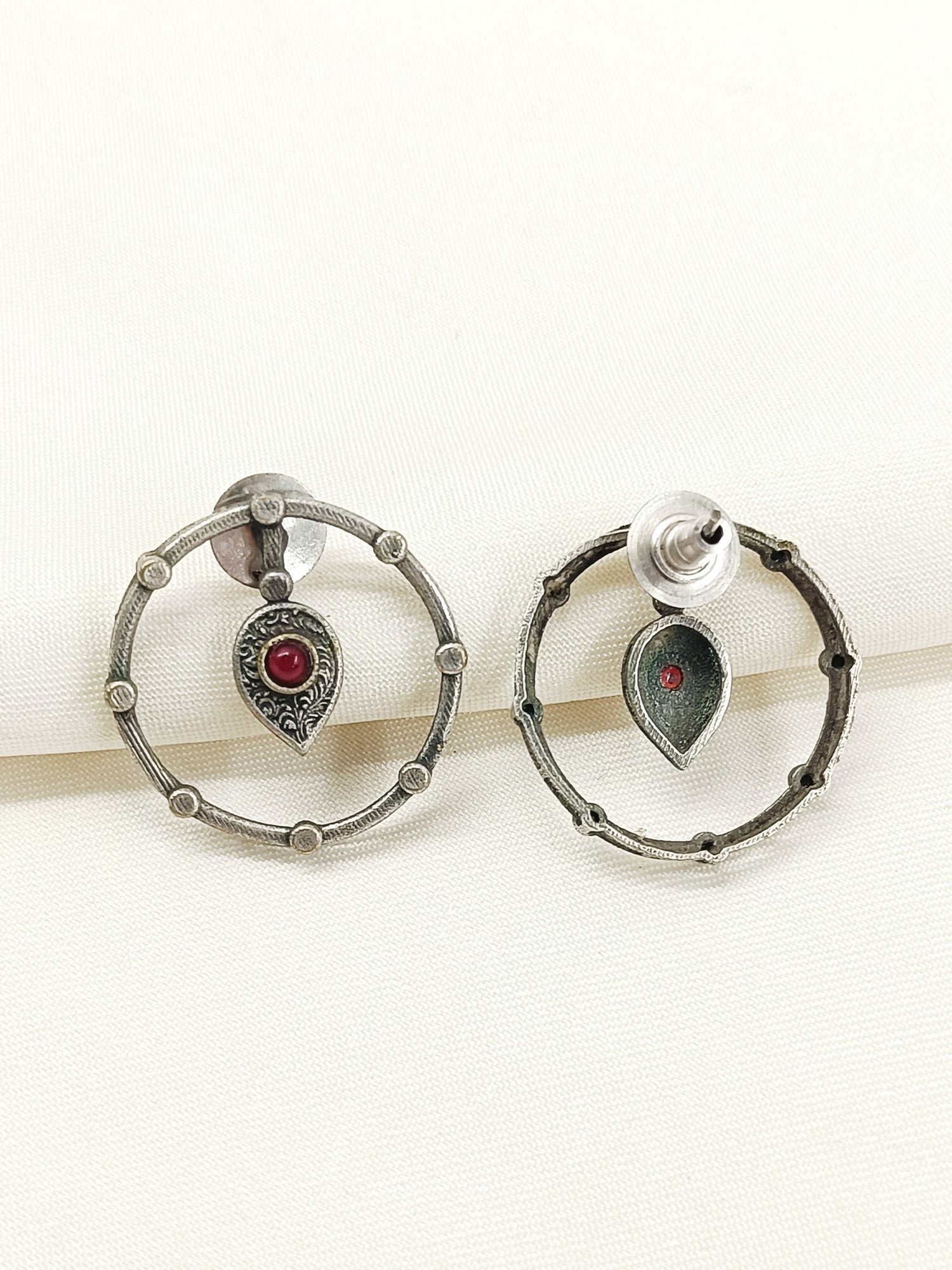 Rithun Red Oxidized Tops