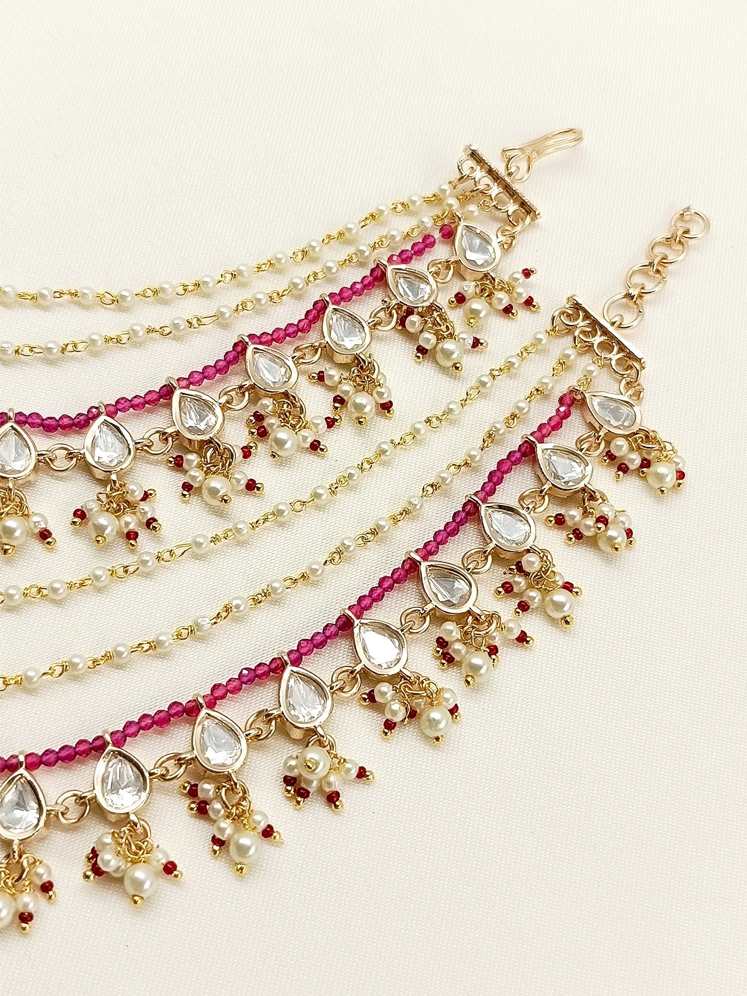 Addarshini Majenta Traditional Ear Chain