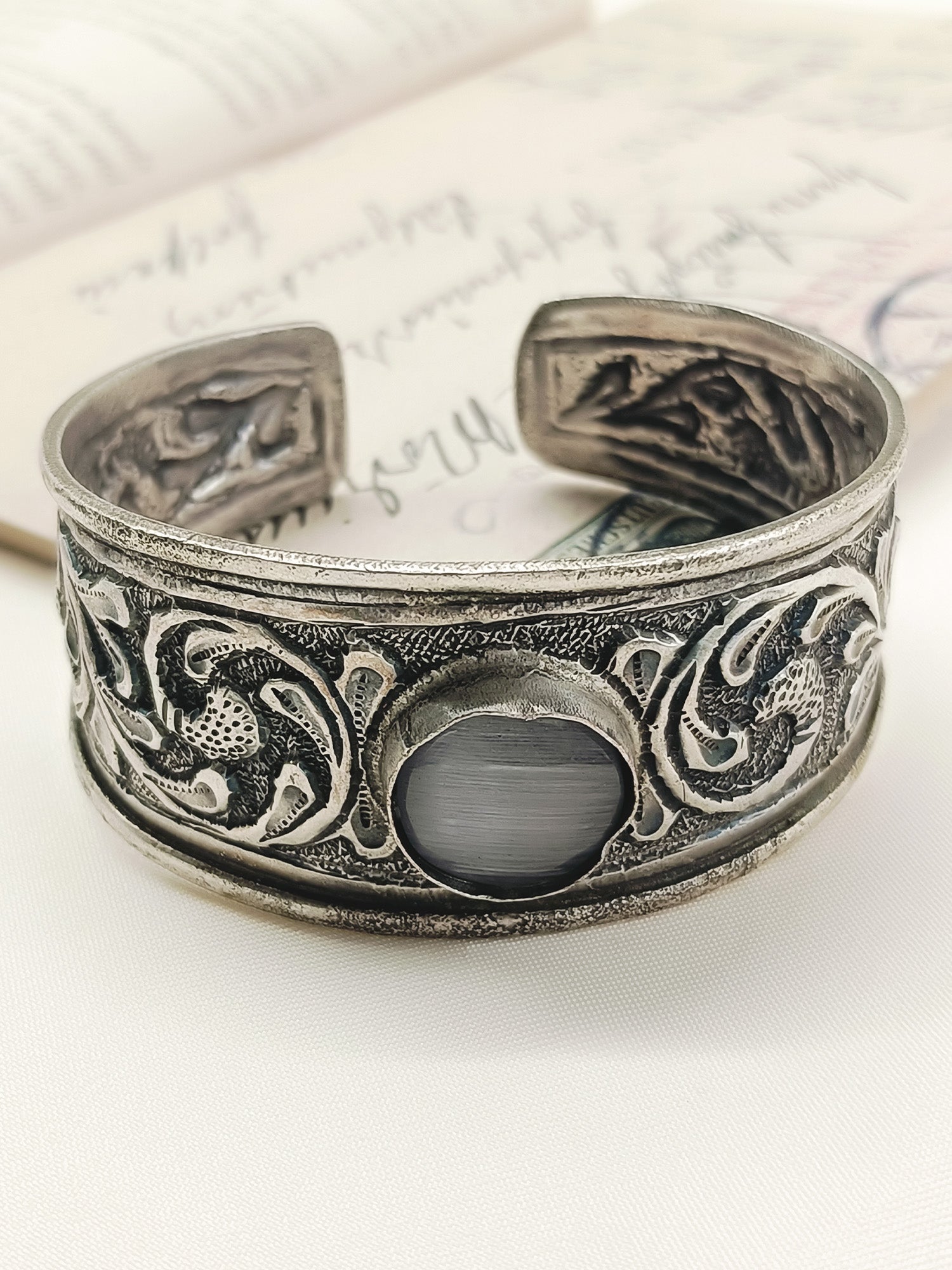 Onyx Grey Oxidized Bracelet