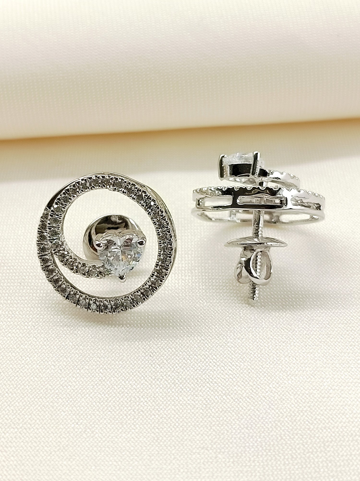 Raina 92.5 Silver Swarovski Stone Tops - qivii