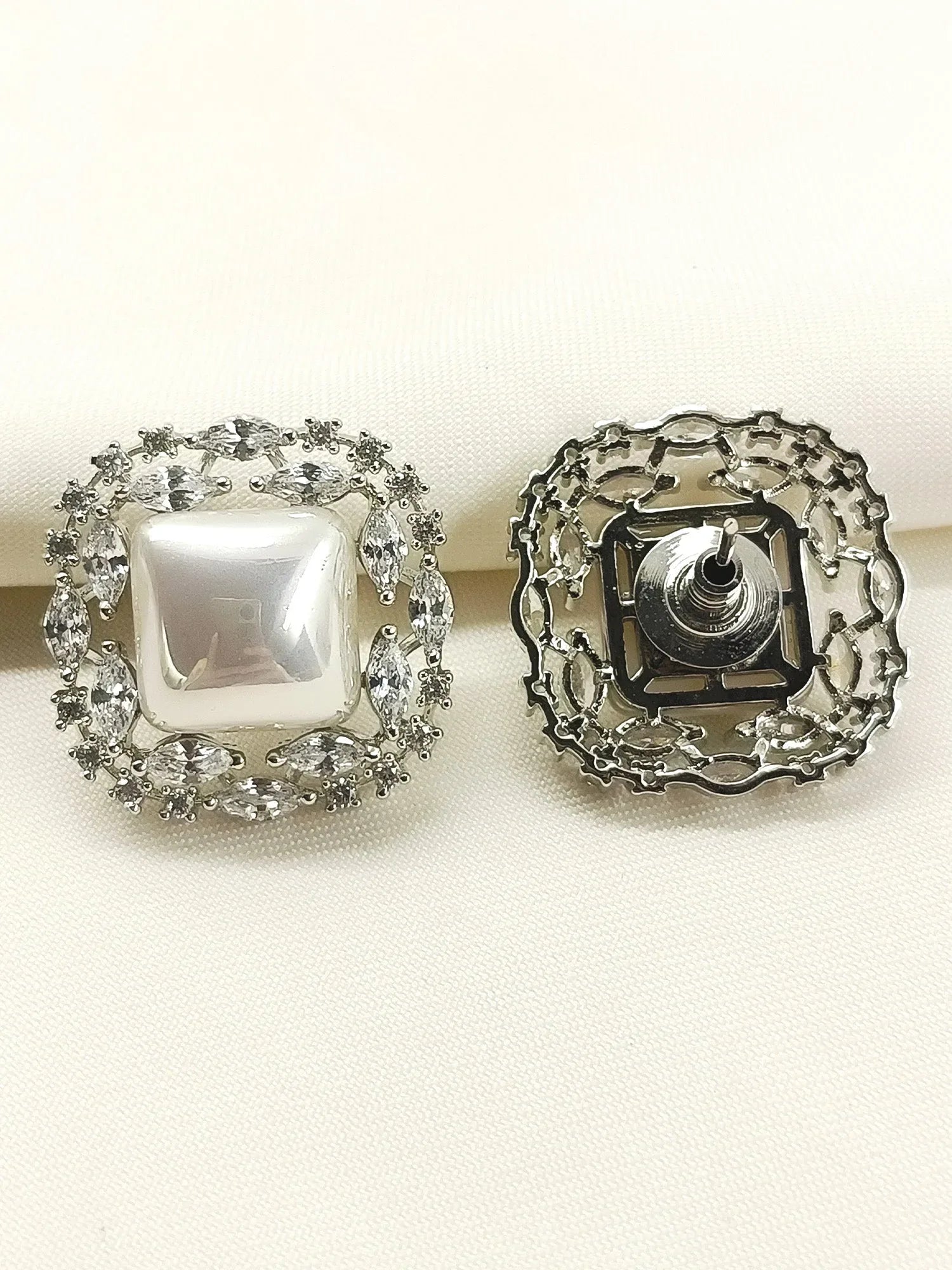 Devyani White Pearl American Diamond Tops