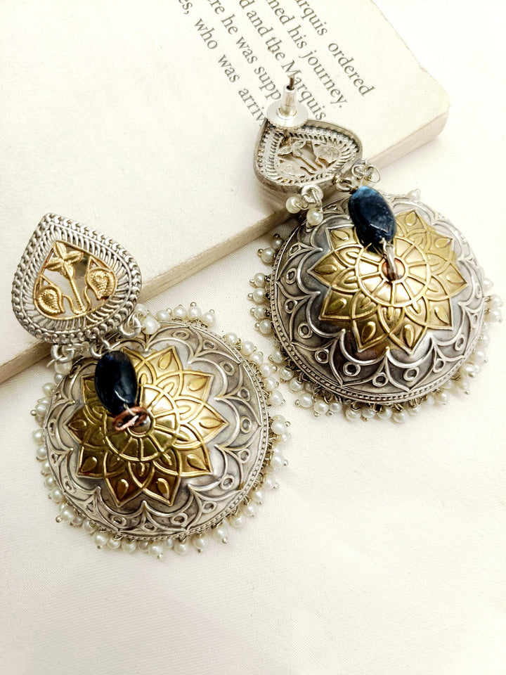 Parijat Black Oxidized Jhumki