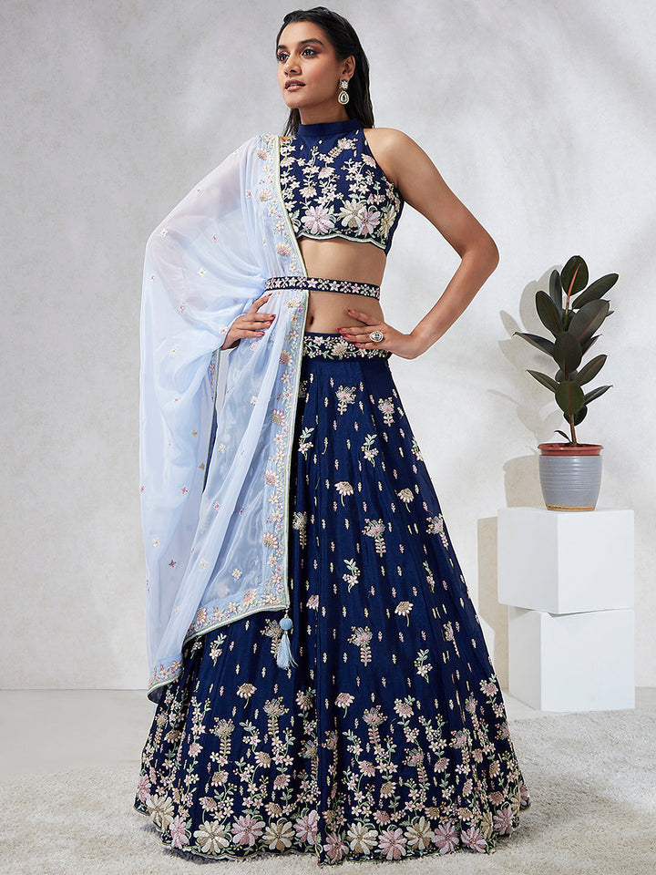 Georgette Sequins with Heavy Zarkan Embroidered Stitched Lehenga choli