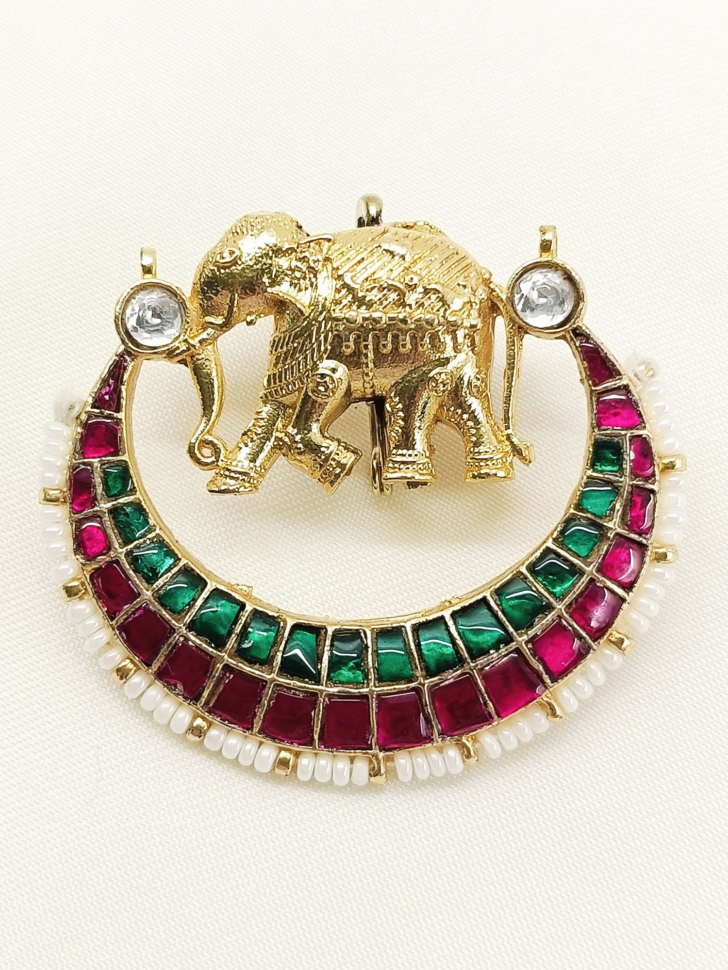Revansh R&G Elephant Brooch