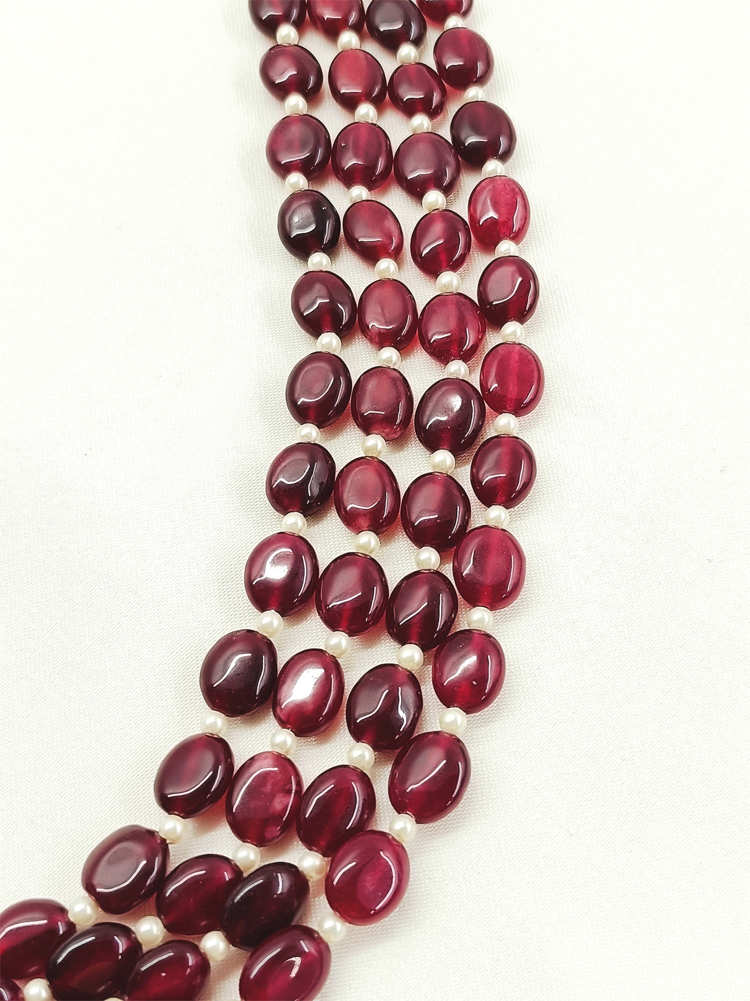 Abhinur Ruby Groom Beads Neckpiece