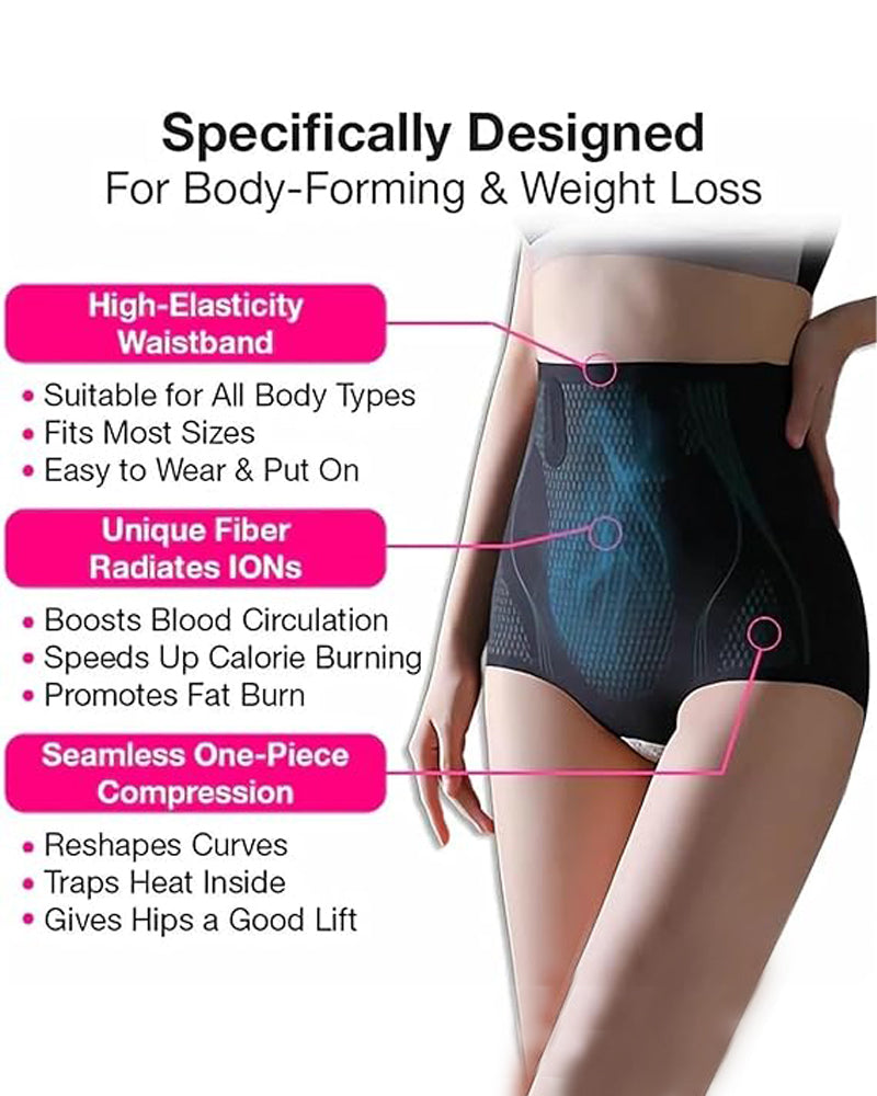 Slimming High Waist Tummy Control Butt Lifting Graphene Fiber Magic Shapewear Panties  - By Qivii