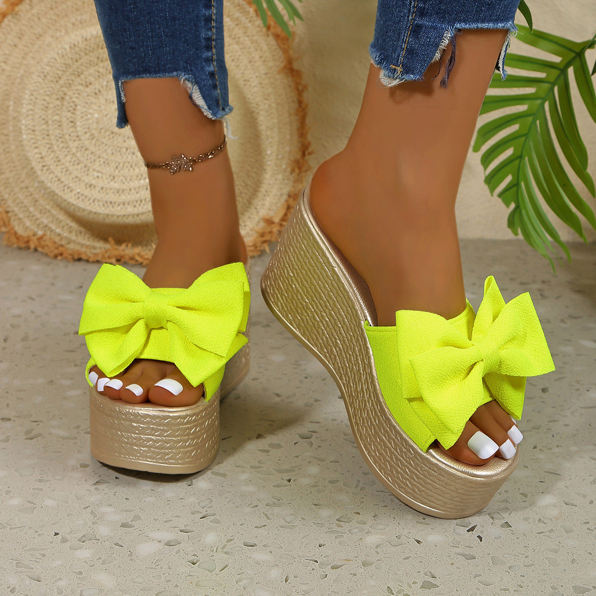 Women’s BowBella Platform Wedge Sandals – Chunky Flatform Summer Shoes (US 4–10.5)