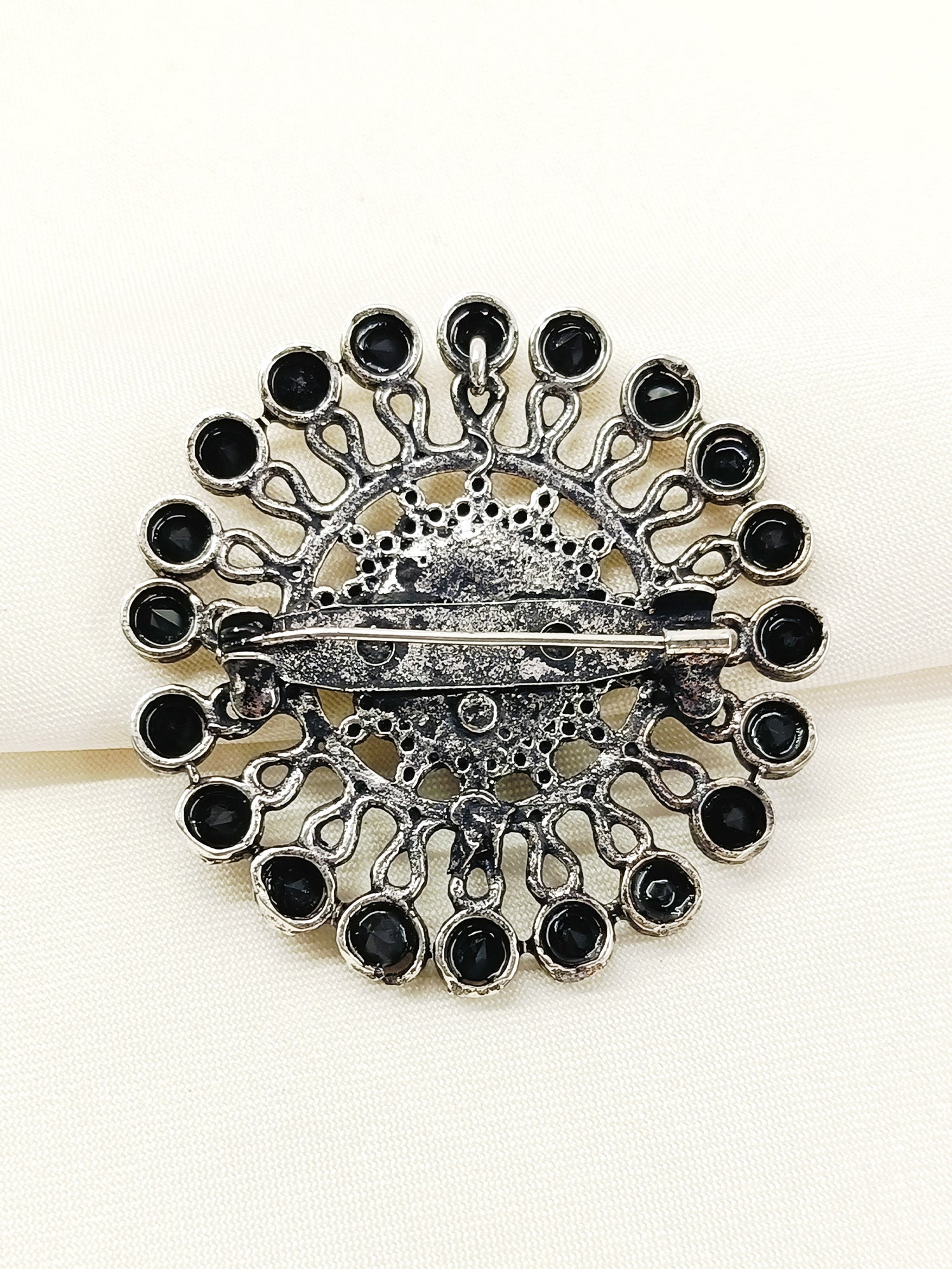 Advik Black Oxidized Brooch