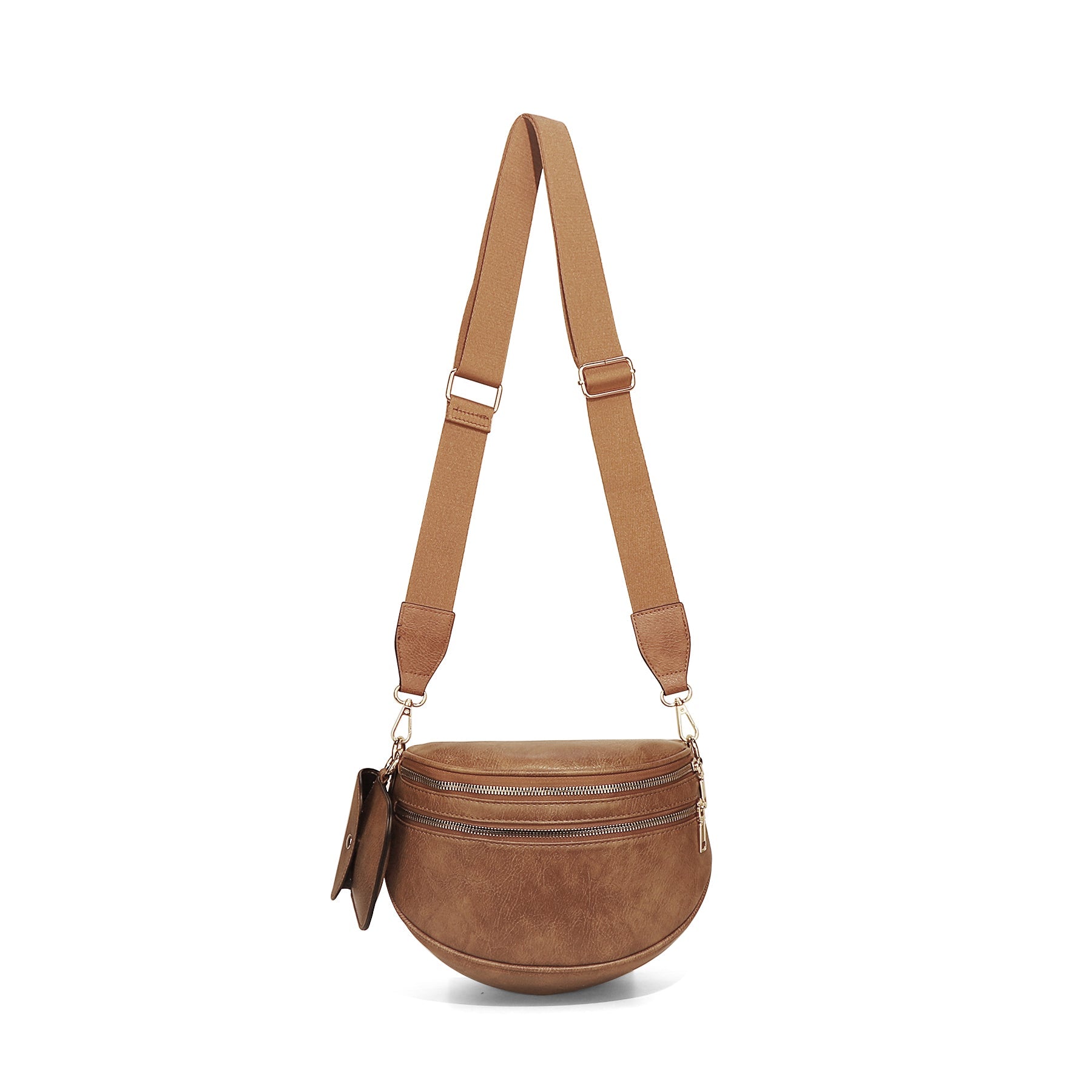Ounamei Vegan Leather Crossbody Bum Bag for Women with Mini Pouch | Small & Large Sizes