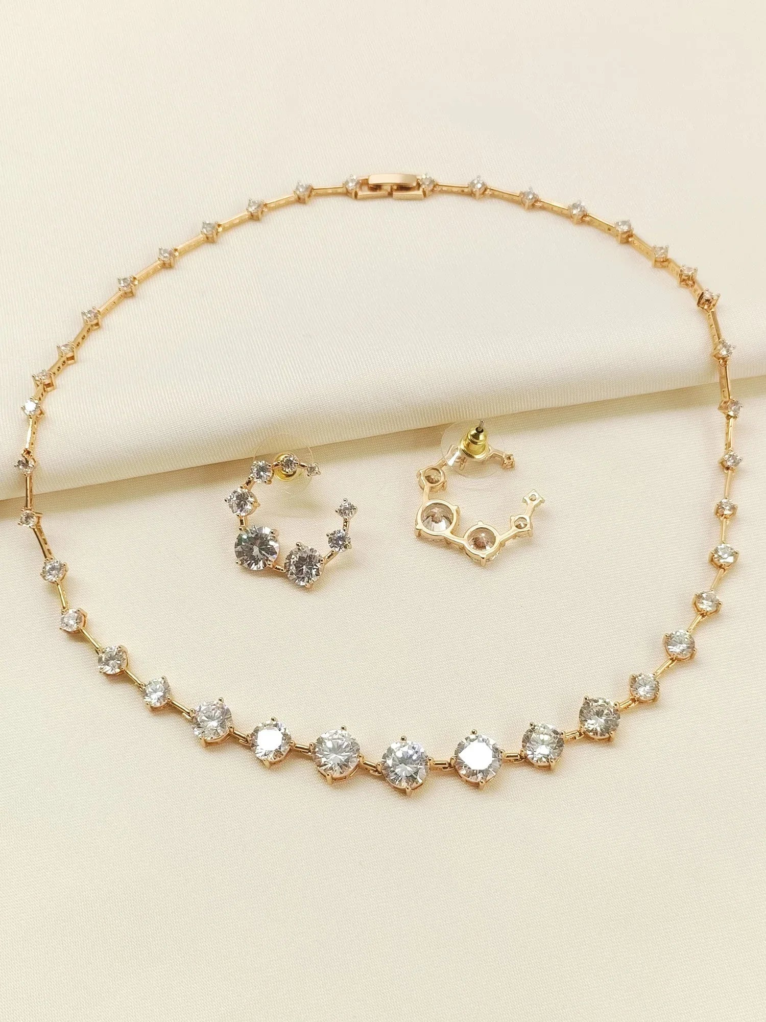 Kiona Gold American Diamond Necklace Set