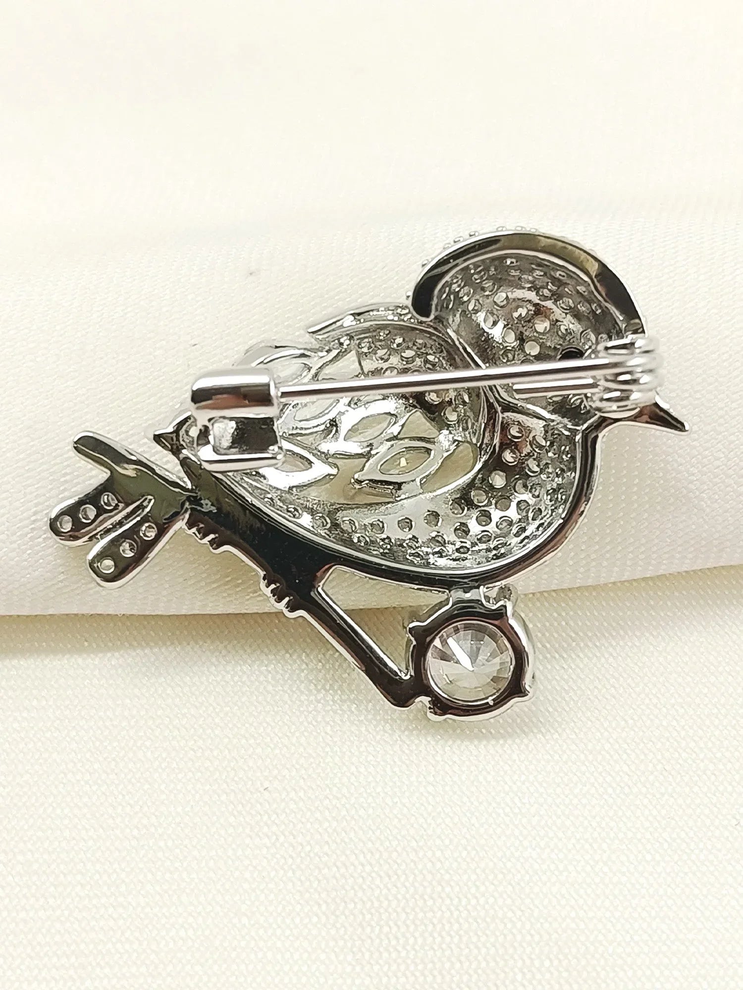 Aarya Silver Bird Brooch