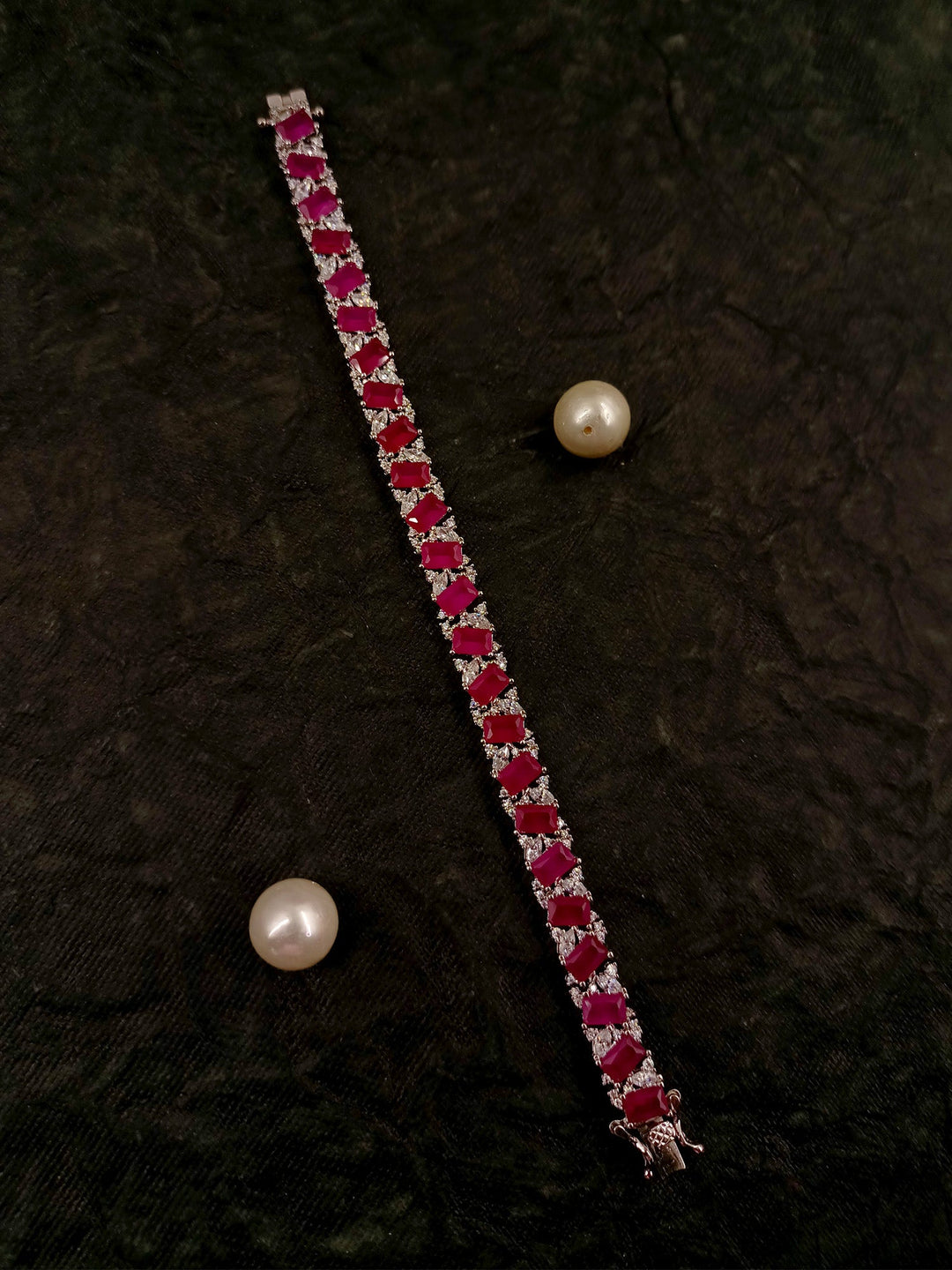 Shivaaya Ruby American Diamond Bracelet