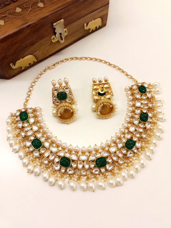 Haman Green Kundan Choker Set