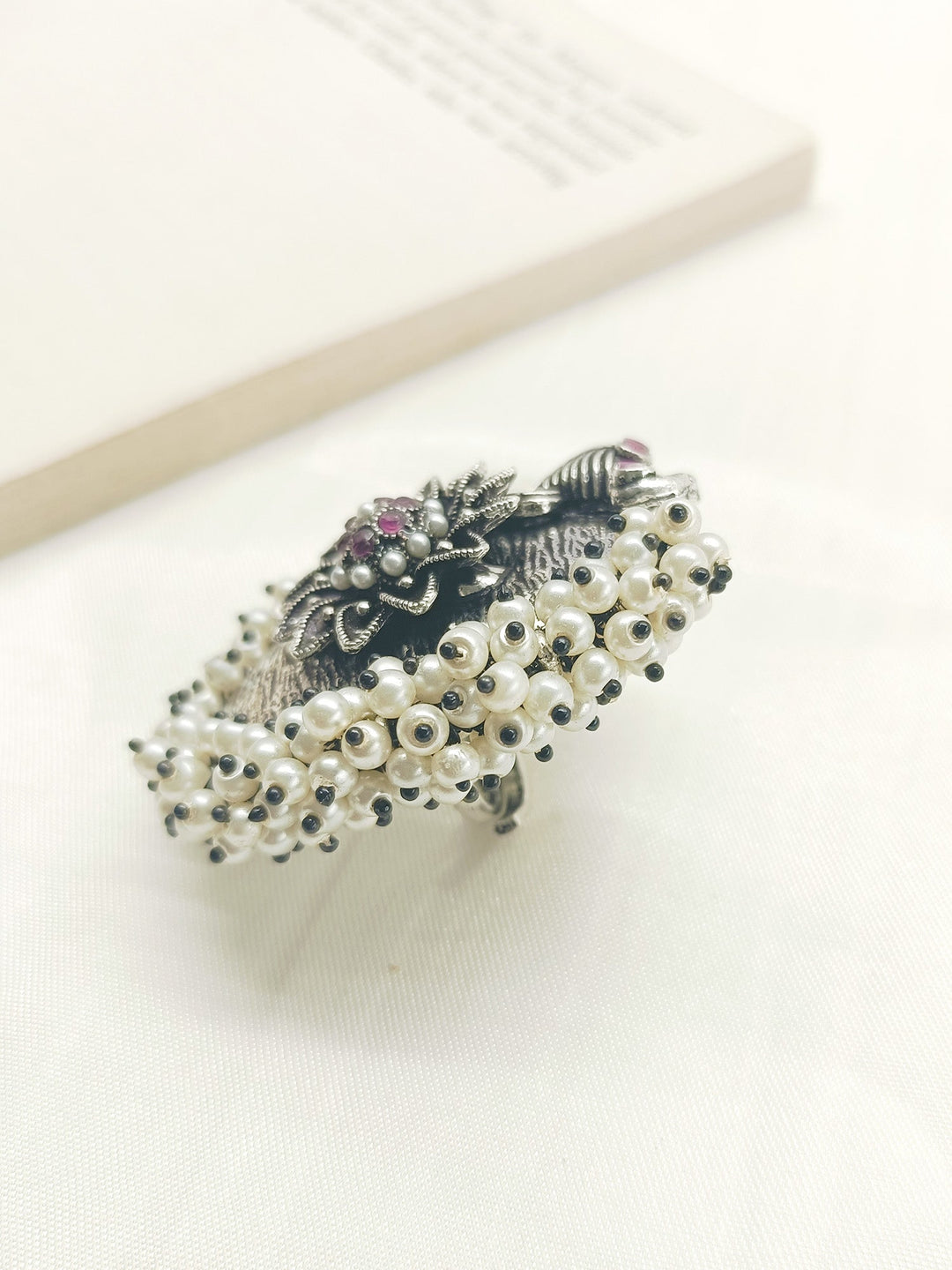 Arleen Ruby Oxidized Finger Ring