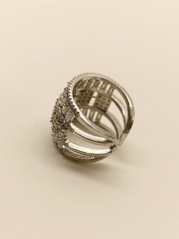  Elegant Mukku American Diamond Finger Ring featuring a unique twist design