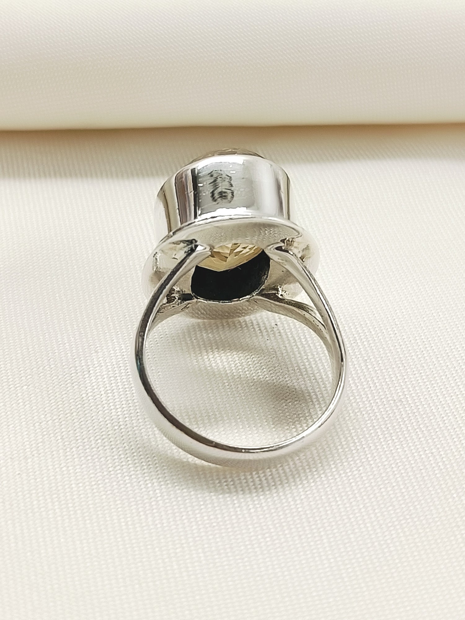 Tasneem Yellow 92.5 Silver Citrine Stone Finger Ring