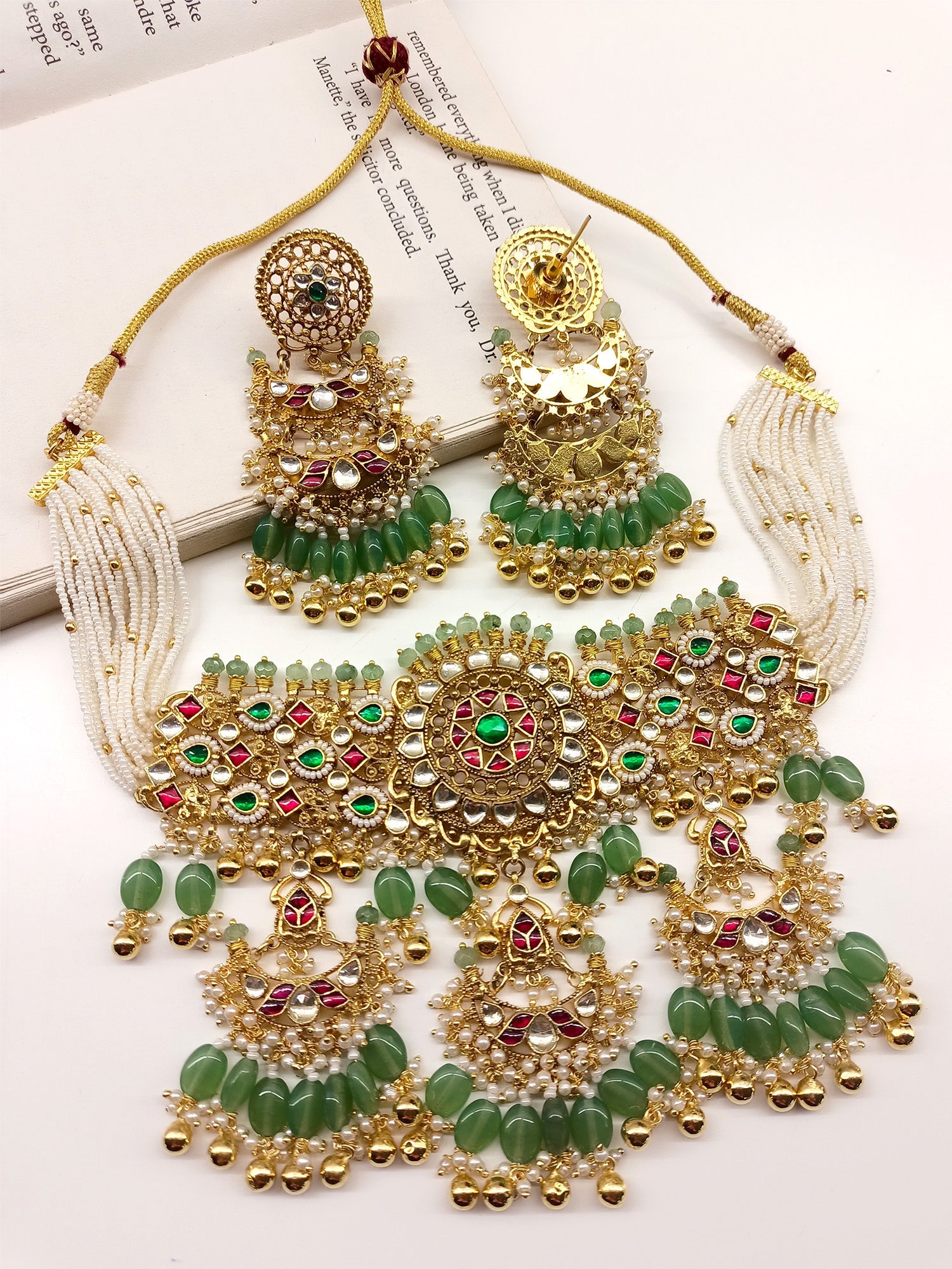 Zana R & G Kundan Choker Set - qivii