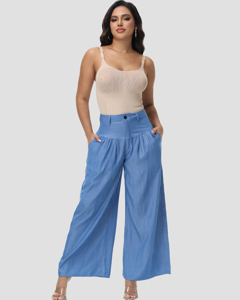 Trendy Casual High Waisted Wide Leg Jeans for Women  - By Qivii