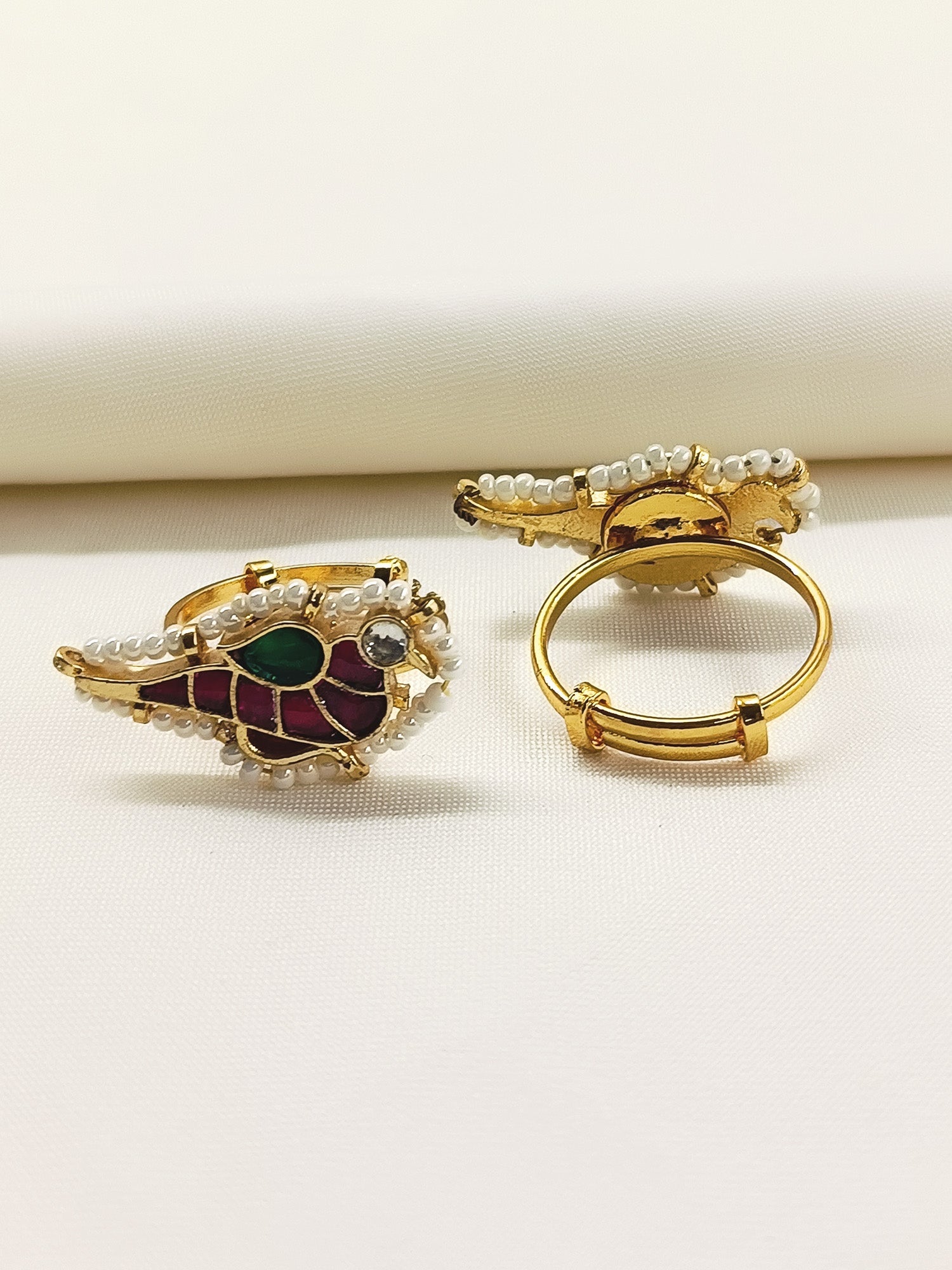 Amina R&G Bird Kundan Toe Ring