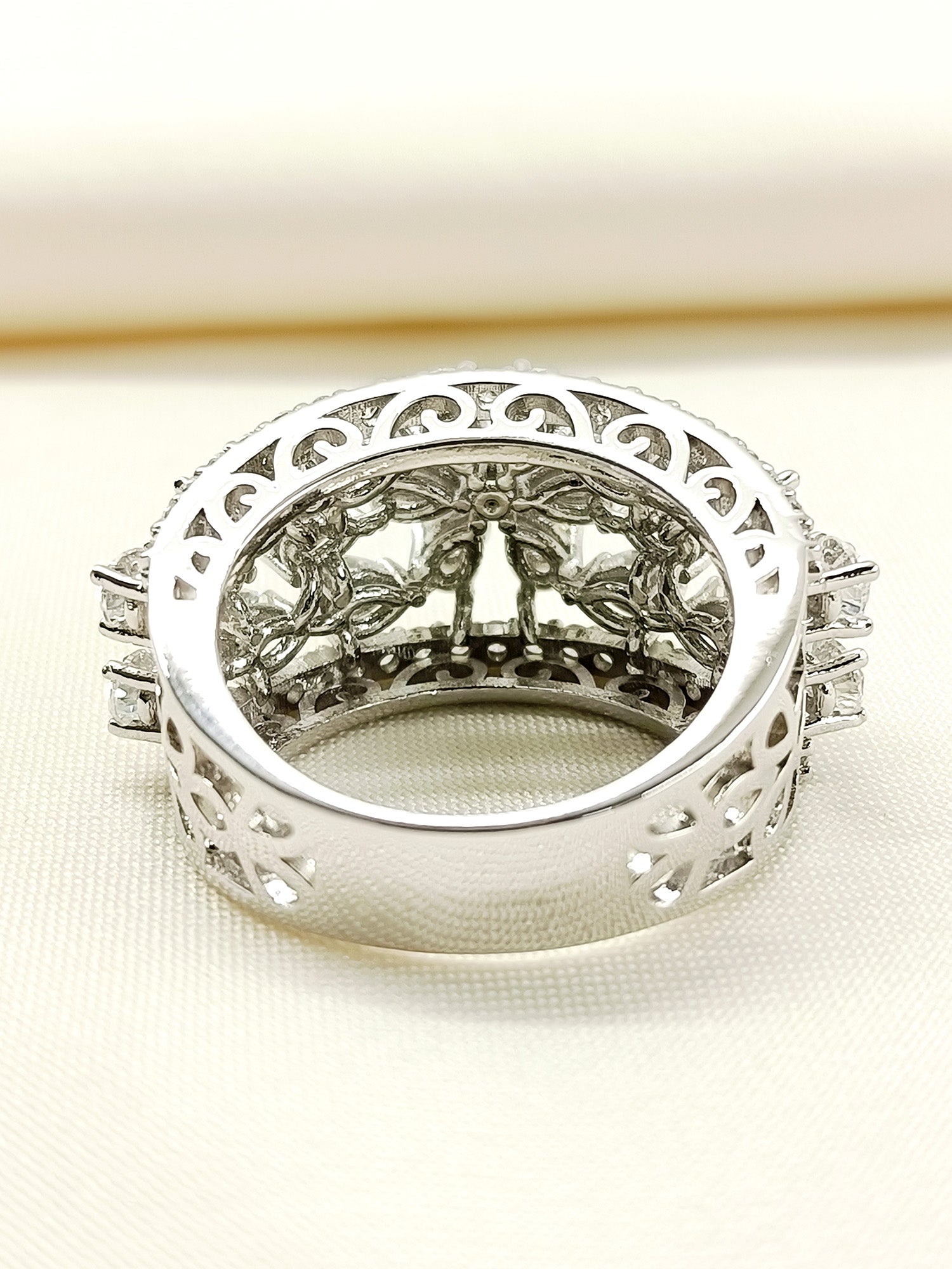 Rijul 92.5 Silver Swarovski Stone Finger Ring - qivii