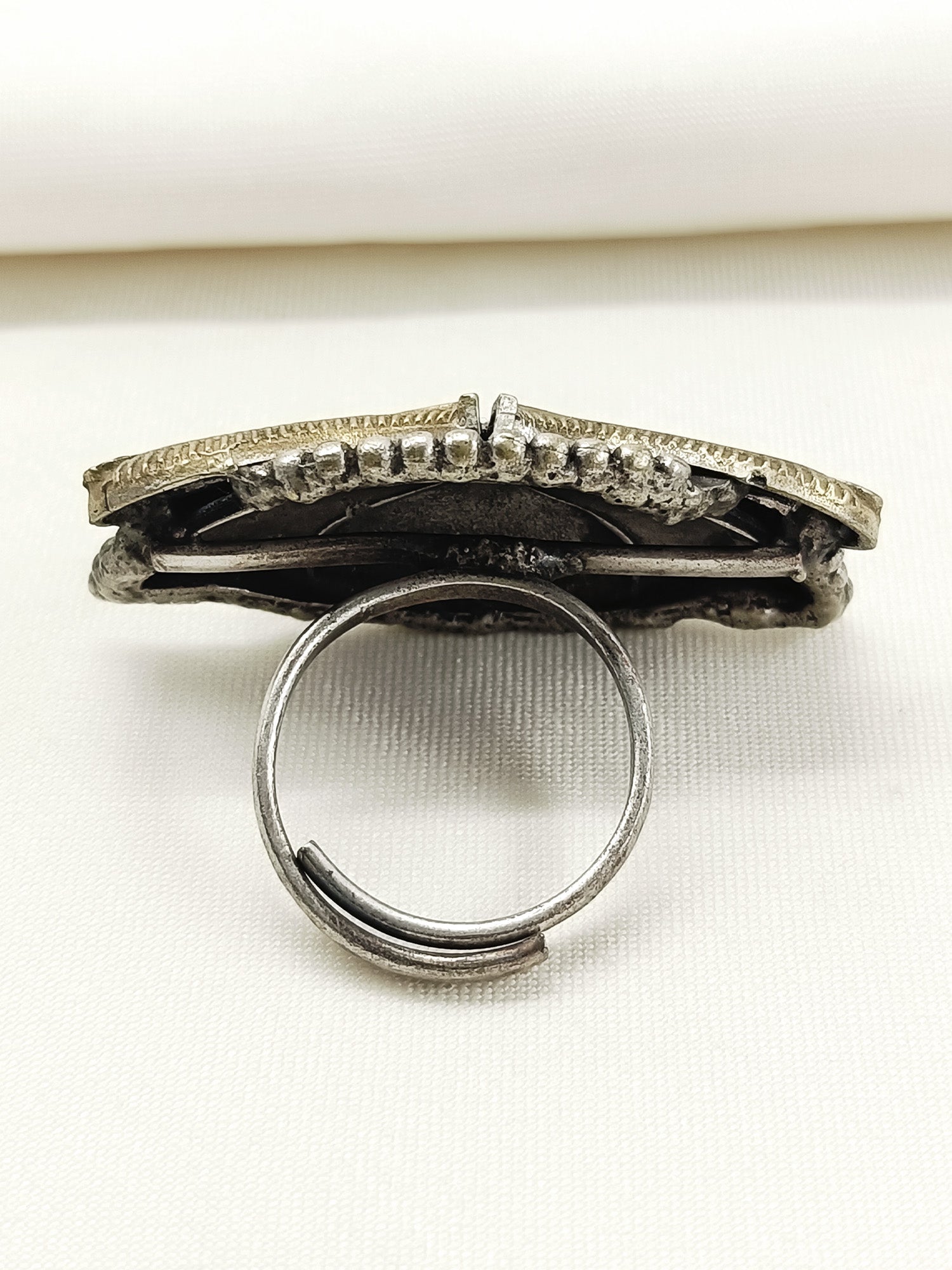 Damodara Ruby Oxidized Finger Ring