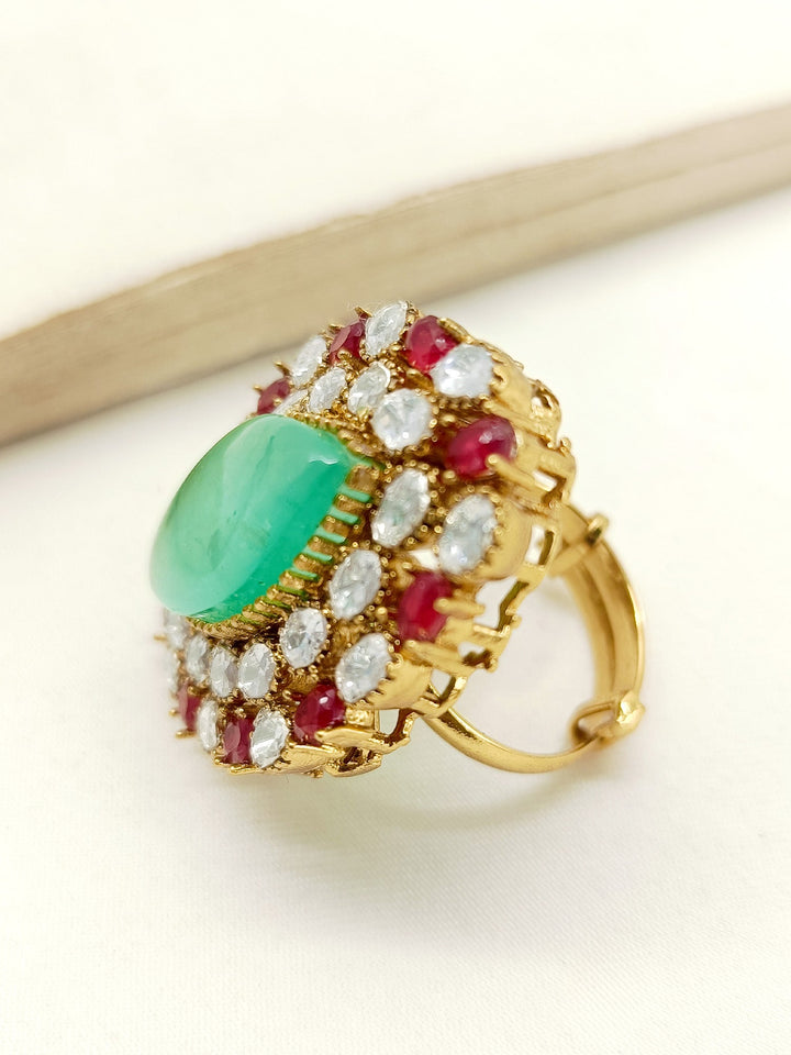  Elegant Judith M & G finger ring featuring Kundan setting, perfect for adding a touch of luxury to any outfit