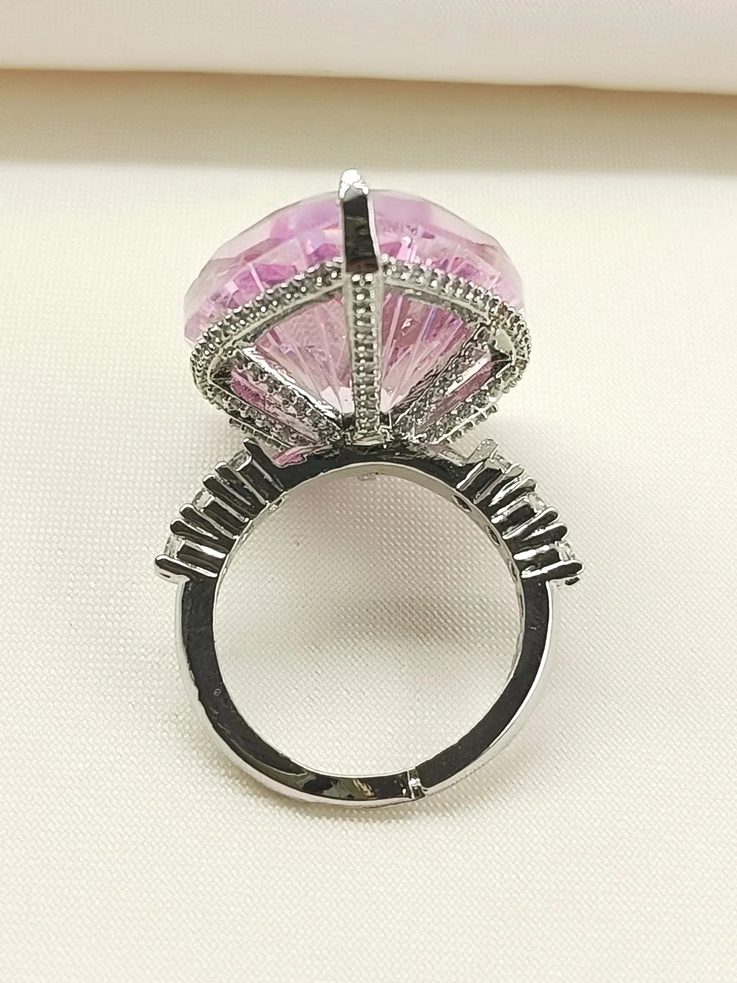 Meave Pink American Diamond Finger Ring