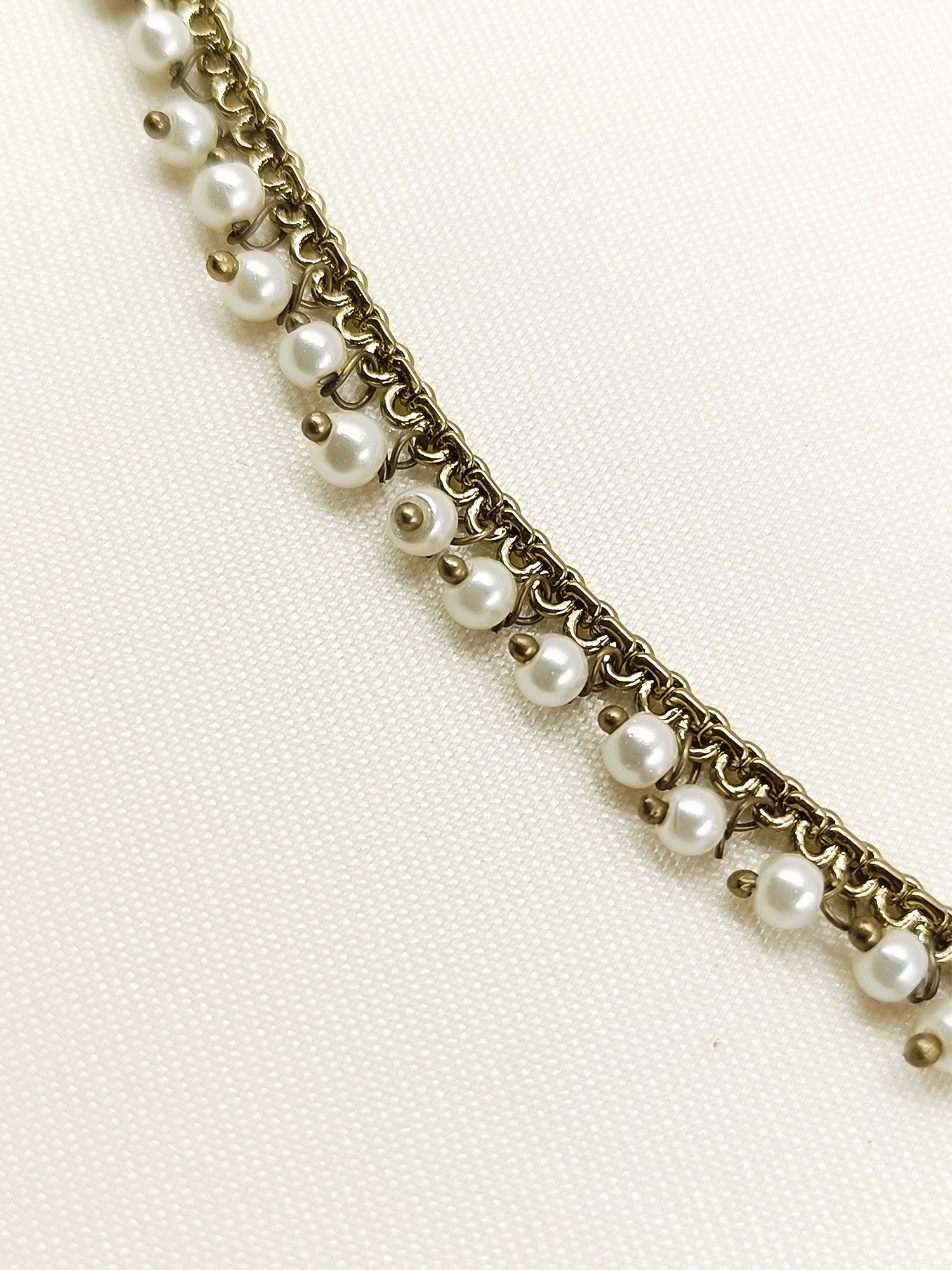 Shazia White Pearl Antique Waist Belt/kamar Bandh