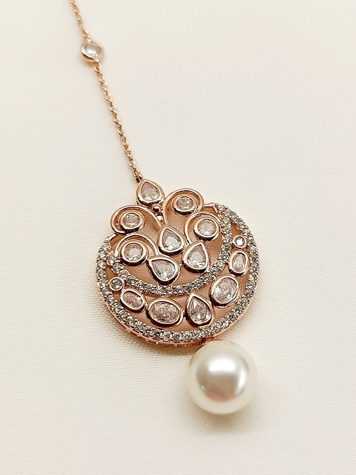 Naintara White American Diamond Maang Teeka