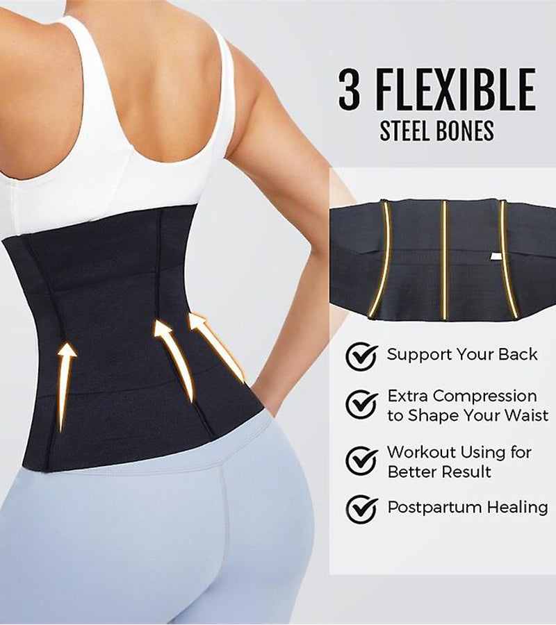 Waist Trainer Corset Double Belt Breathable Belly Slimming Workout Adjustable Fajas Girdle  - By Qivii