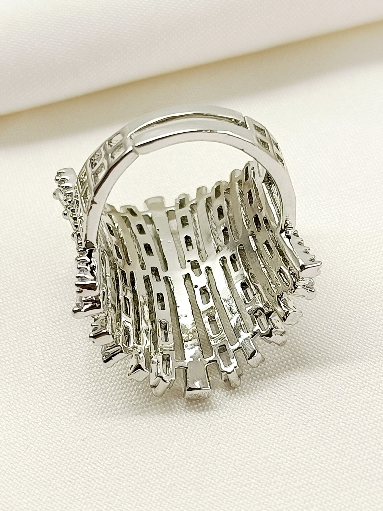 Krisha White American Diamond Finger Ring