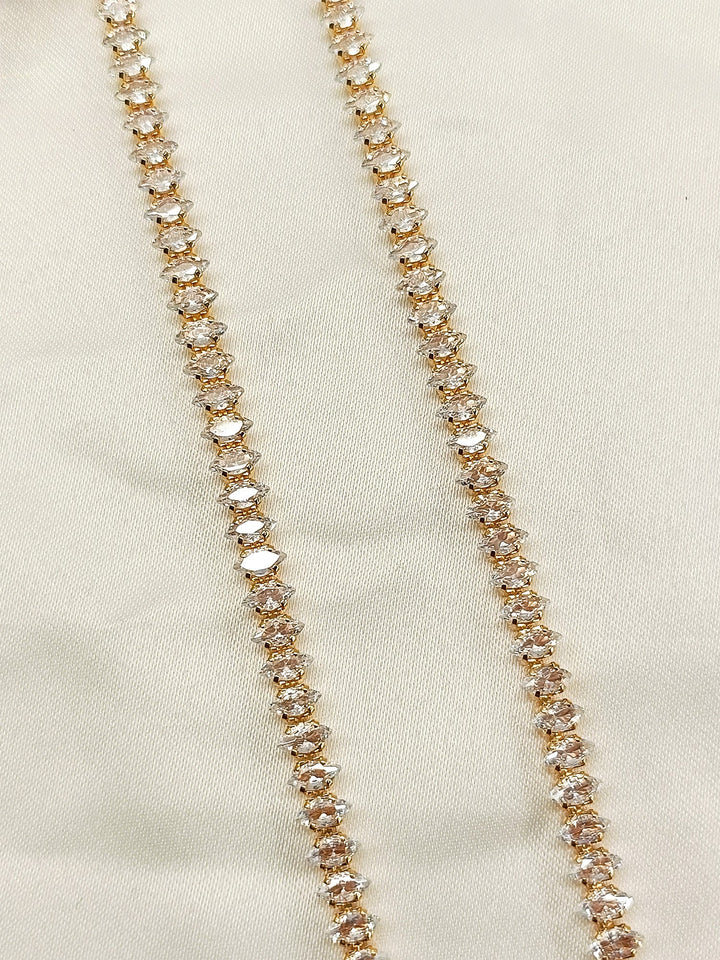 Trisa White American Diamond Anklet