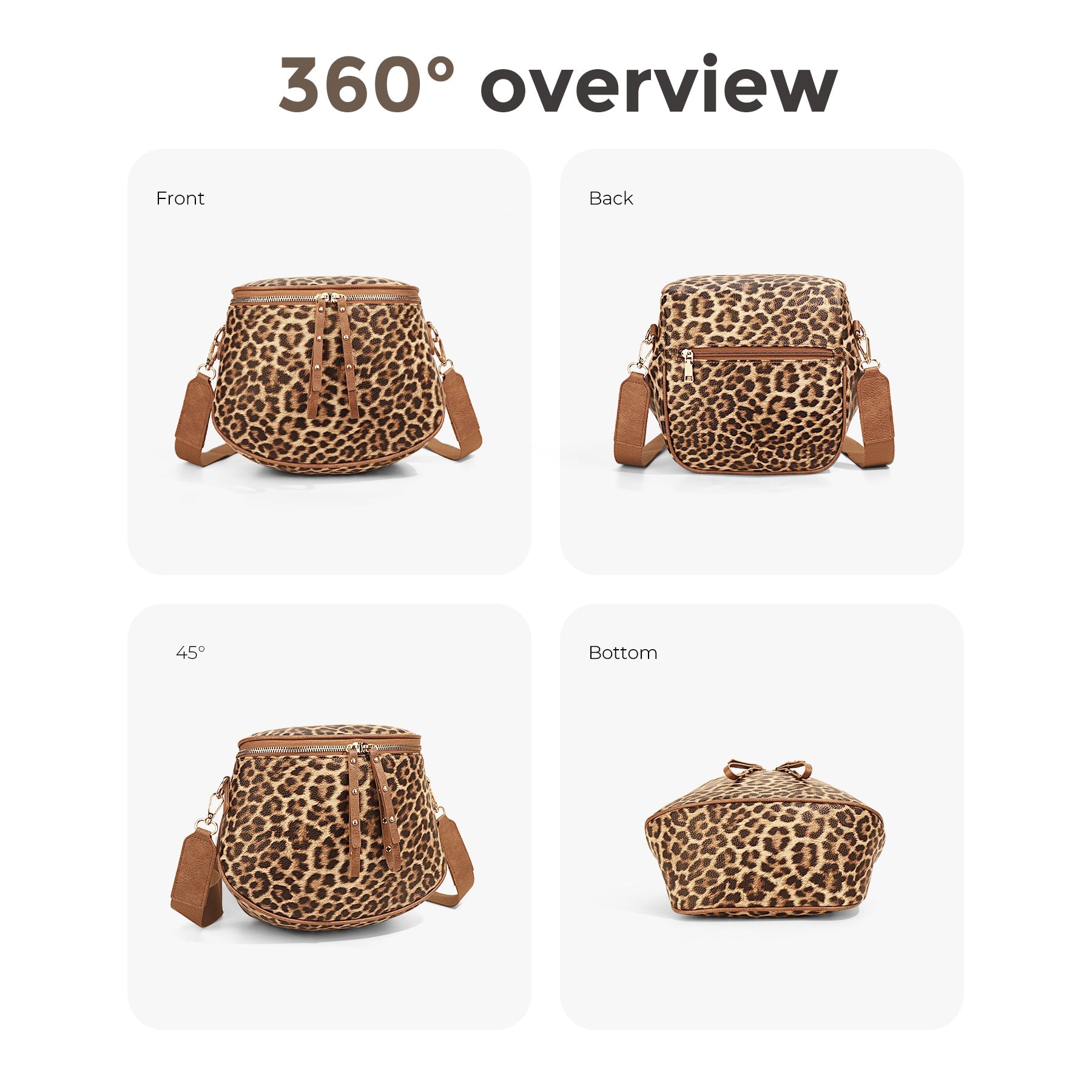 Ounamei Large Crossbody Bag for Women | Multi-Style Bag with Coin Pouch for Travel & Daily Use